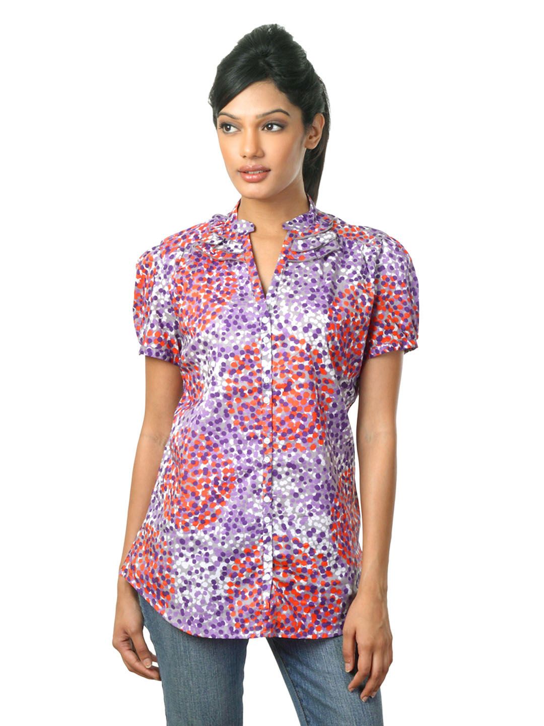 United Colors of Benetton Women Purple Printed Shirt