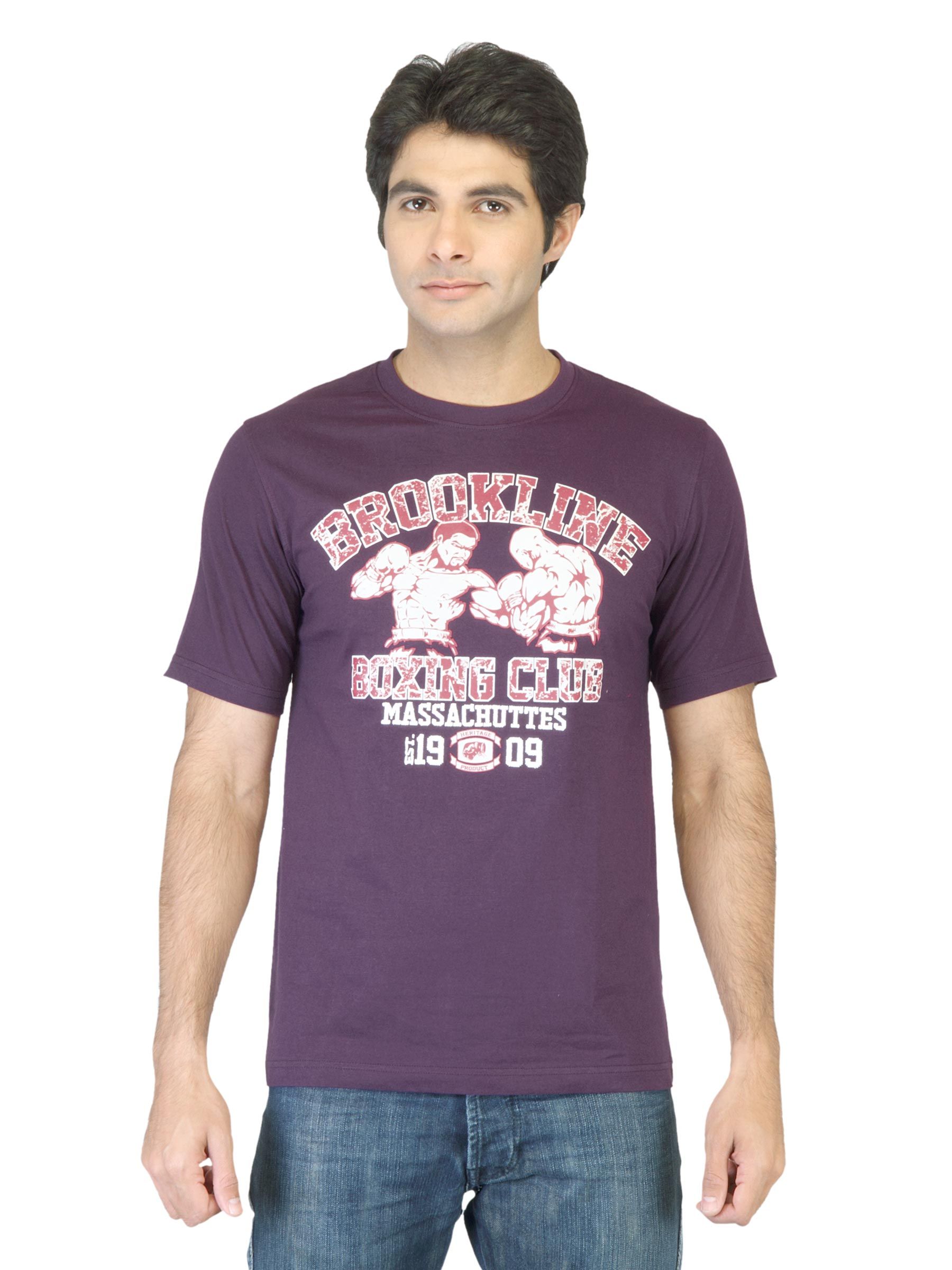 Locomotive Men Purple Printed Tshirt
