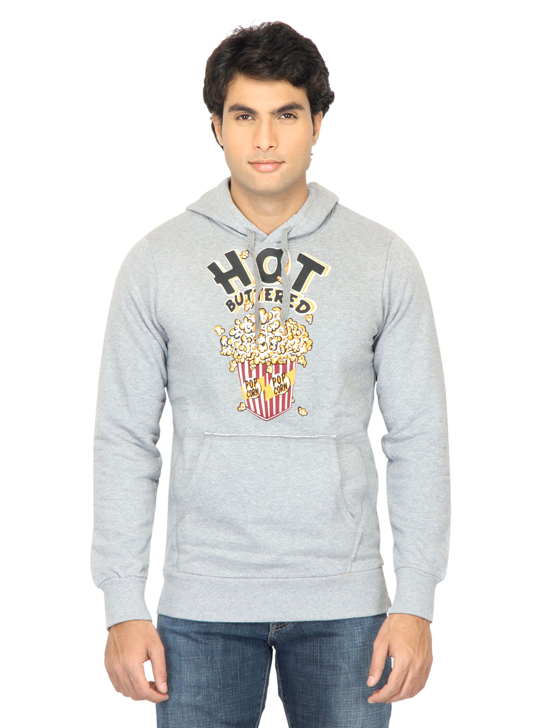 United Colors of Benetton Men Printed Grey Sweatshirt