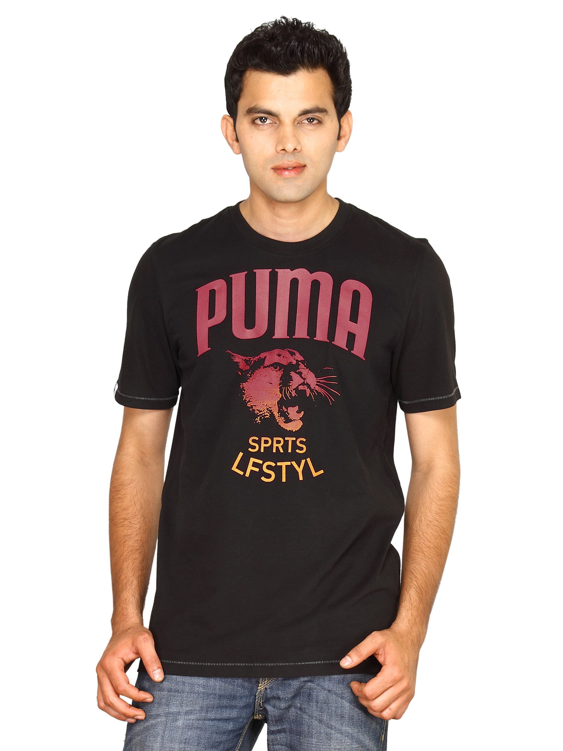 Puma Men's Graphic Black Red T-shirt