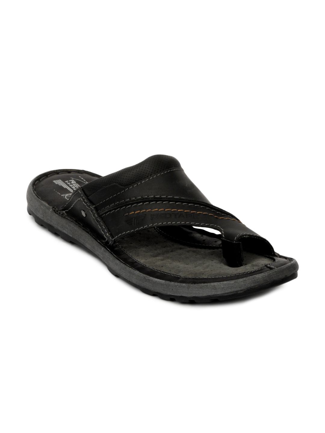 Red Tape Men Black Sandals