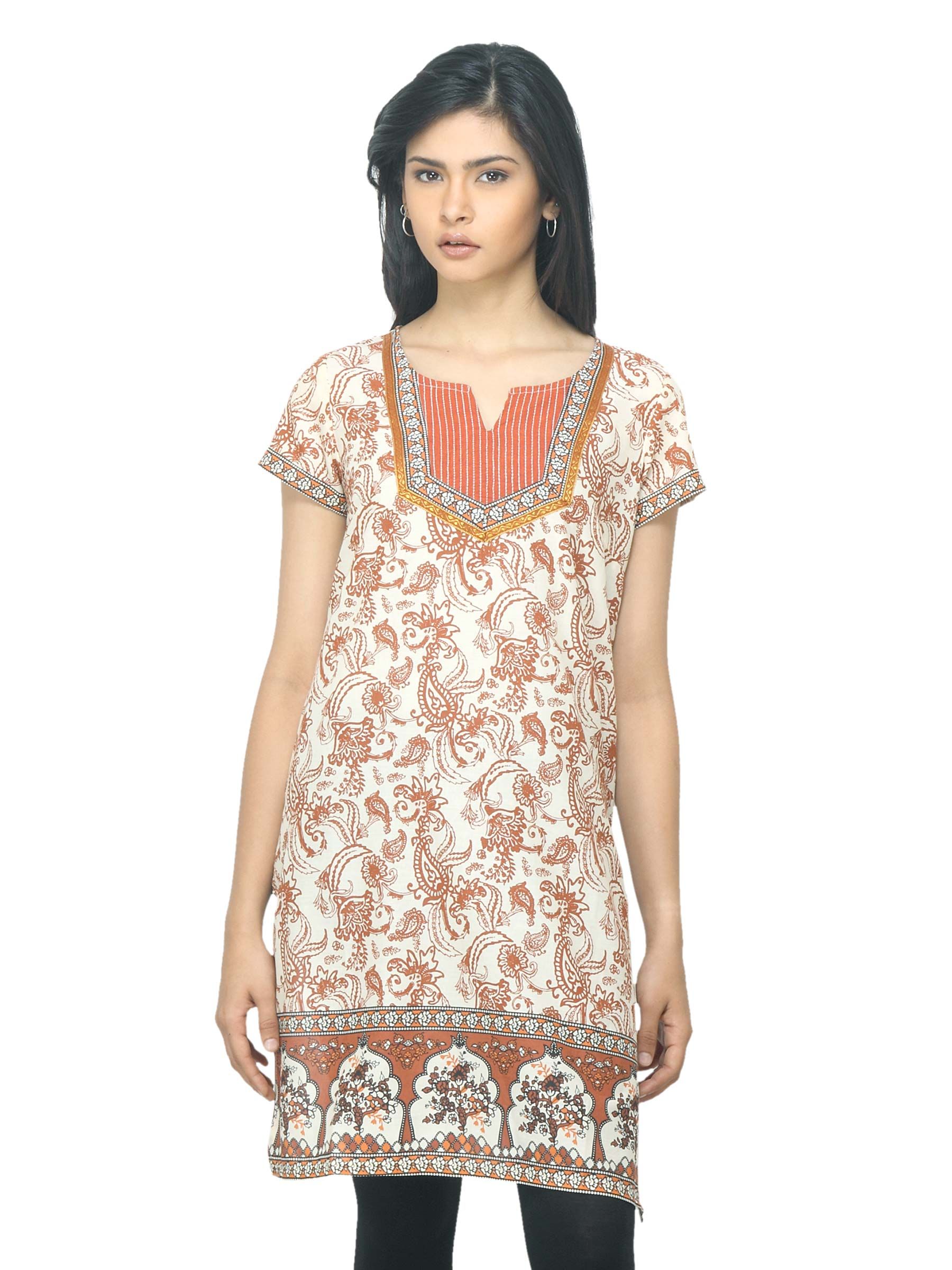 Aurelia Women Printed Brown Kurta