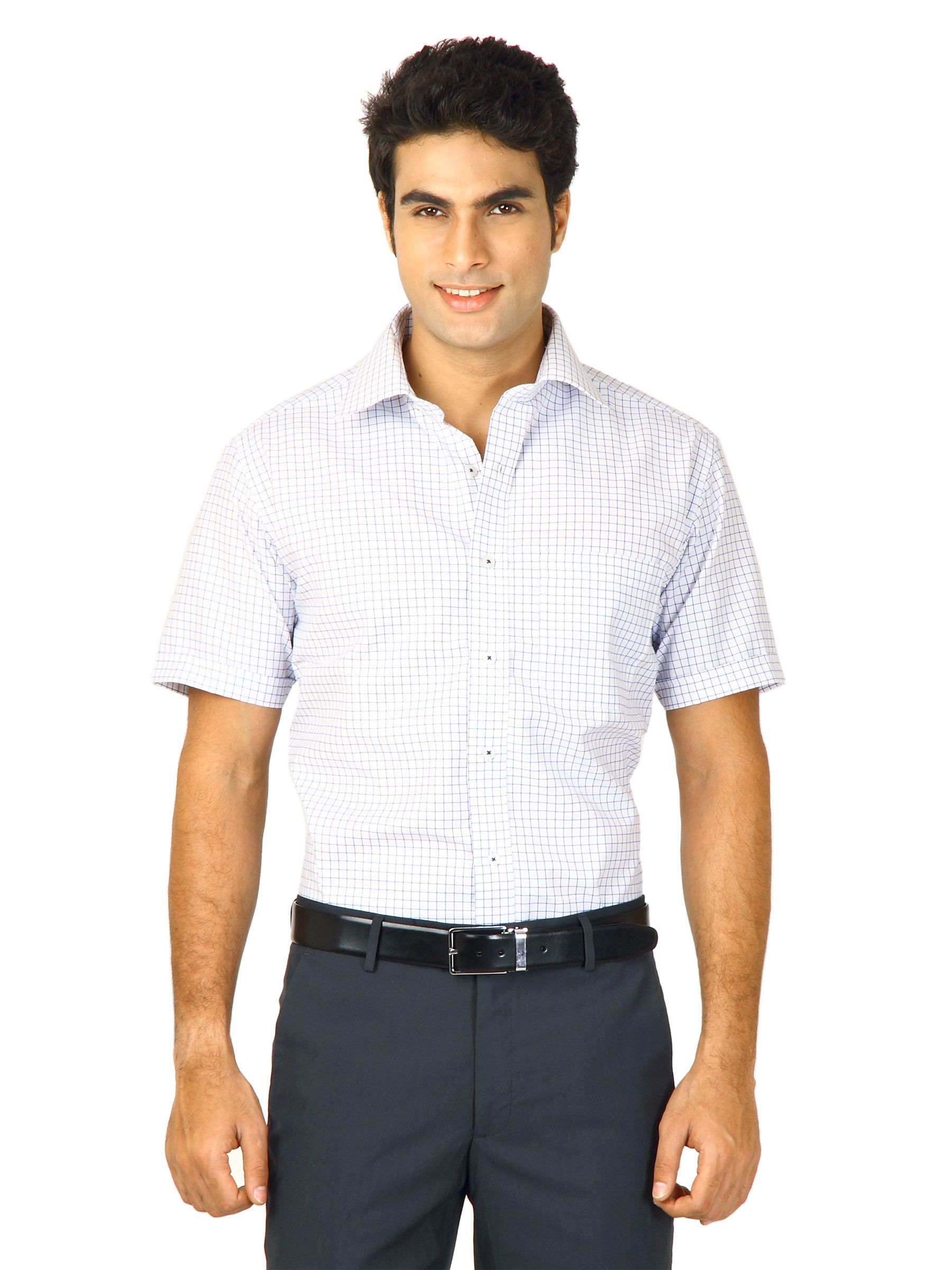 John Miller Men Blue Checks Shirts