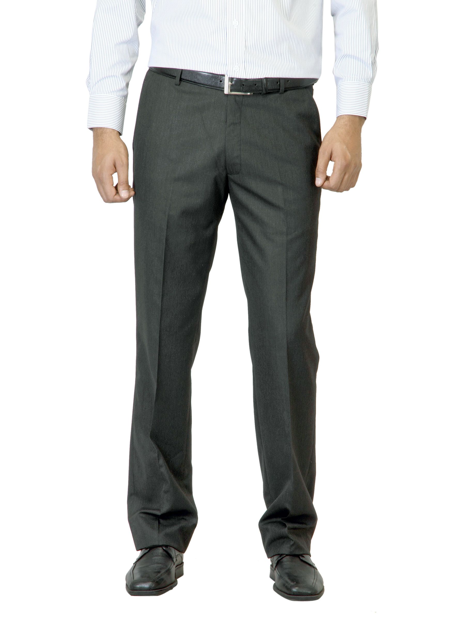 Arrow Men Charcoal Flat Front Trousers