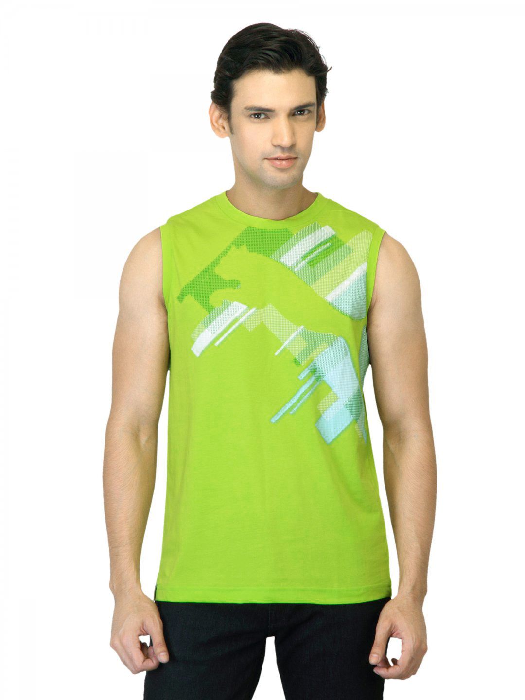 Puma Men Graphic Lime Green T-shirt