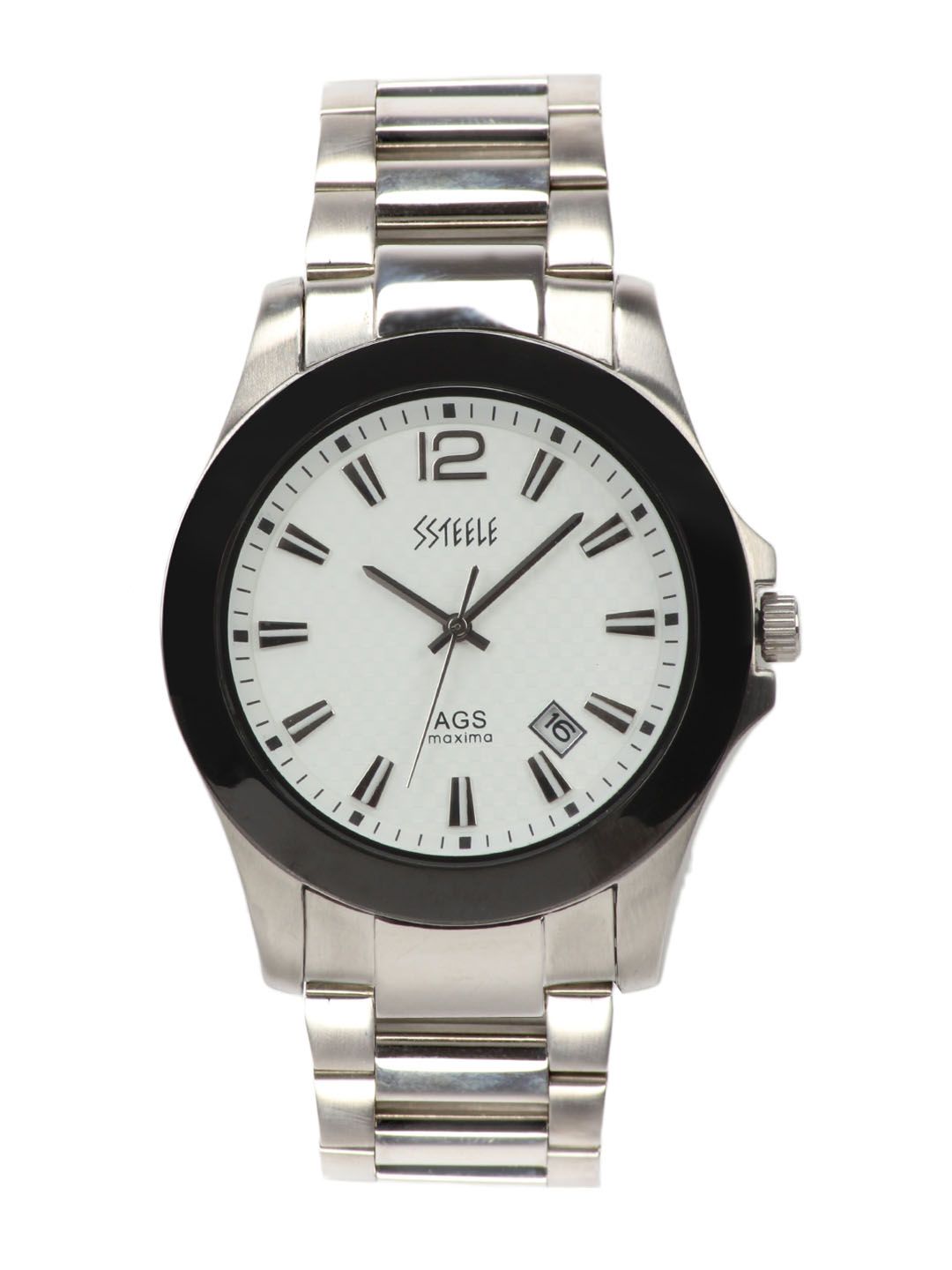 Maxima Men White Dial Ssteele Watch