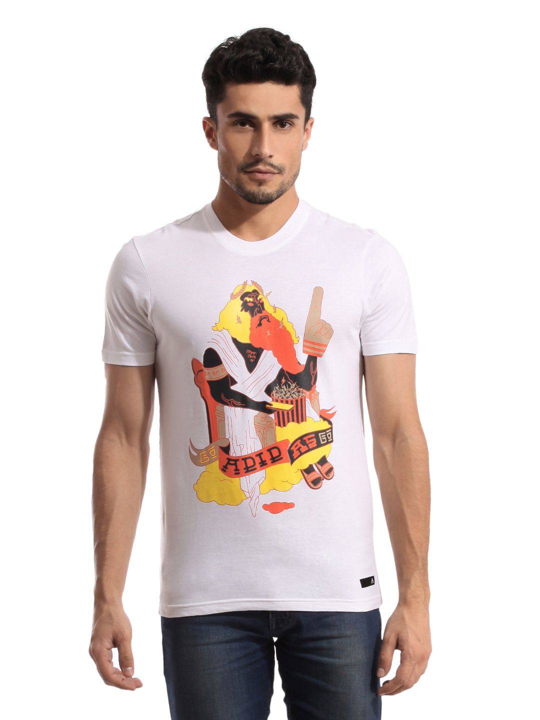 ADIDAS Men Almighty Zeus White T-shirt