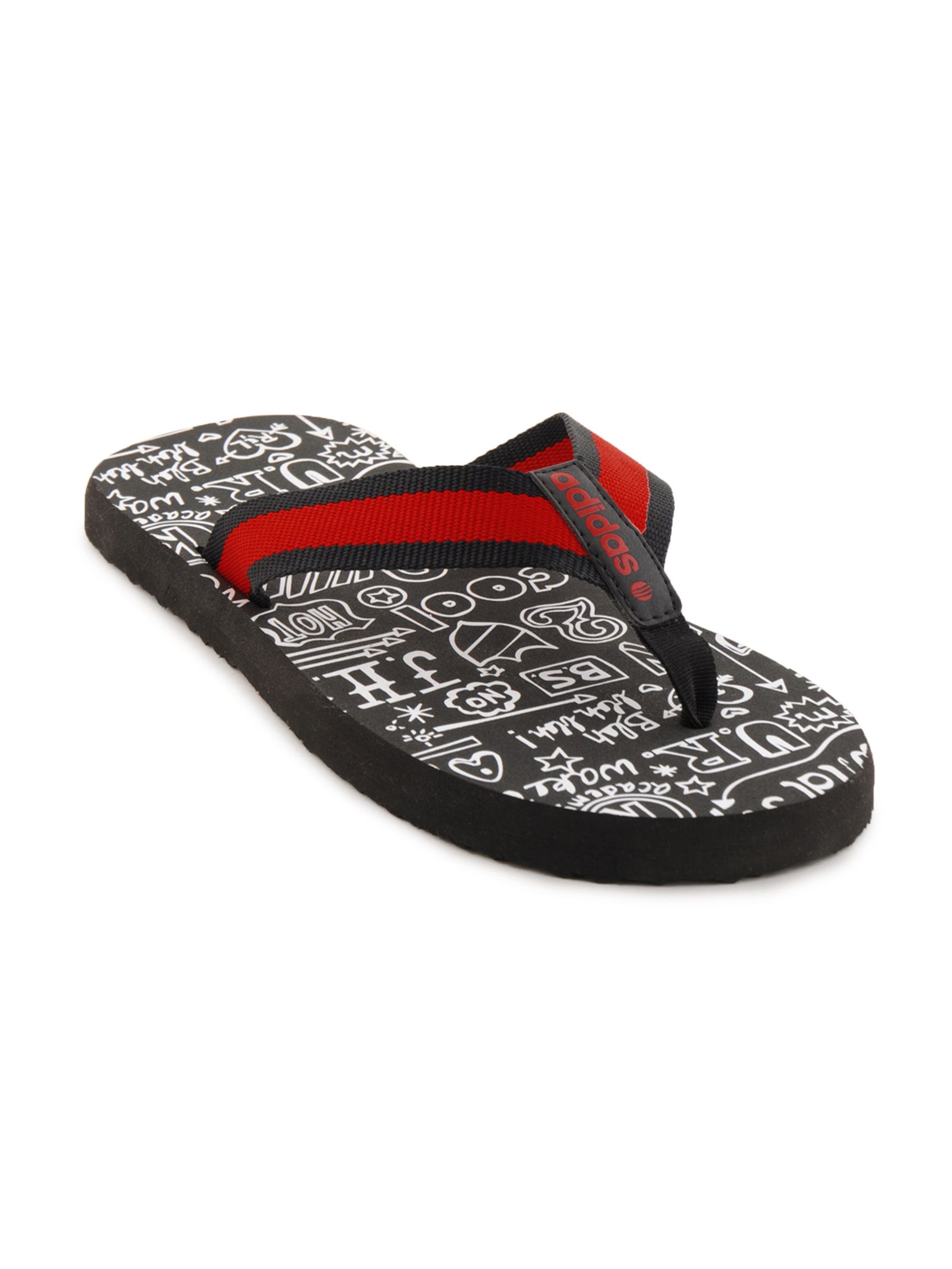 ADIDAS Men Graffiti Black Flip Flops