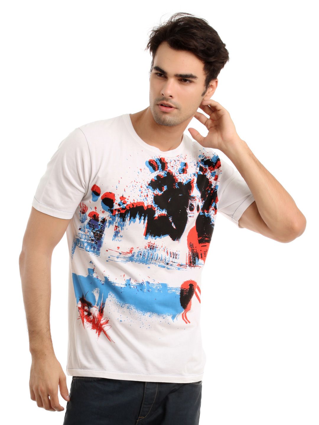 French Connection Men White Printed T-shirt