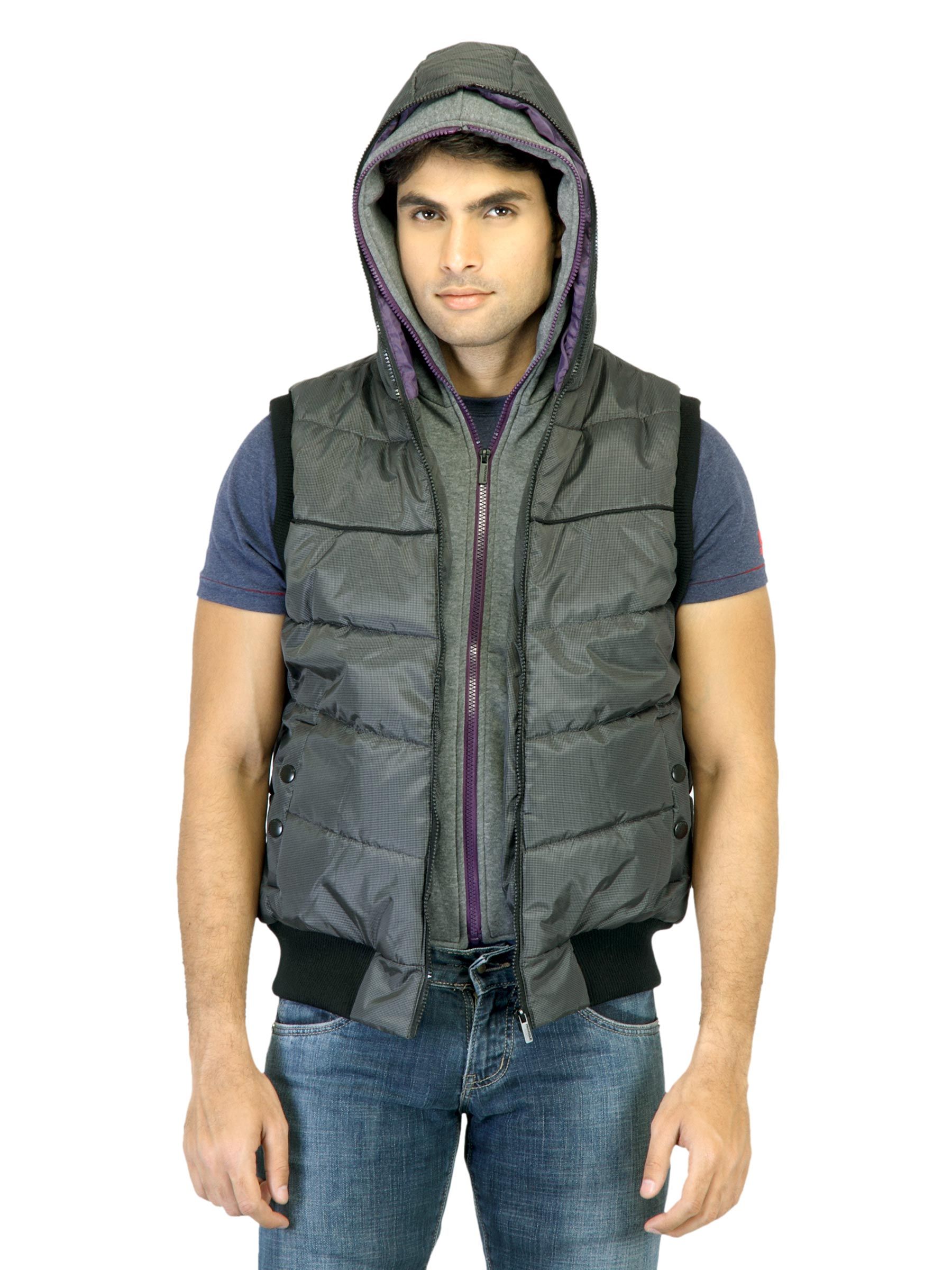 Provogue Men Grey Sleeveless Jacket
