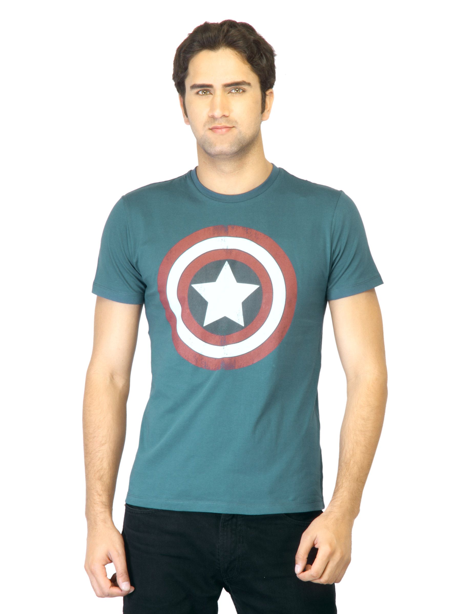 Marvel Men Blue Printed T-shirt
