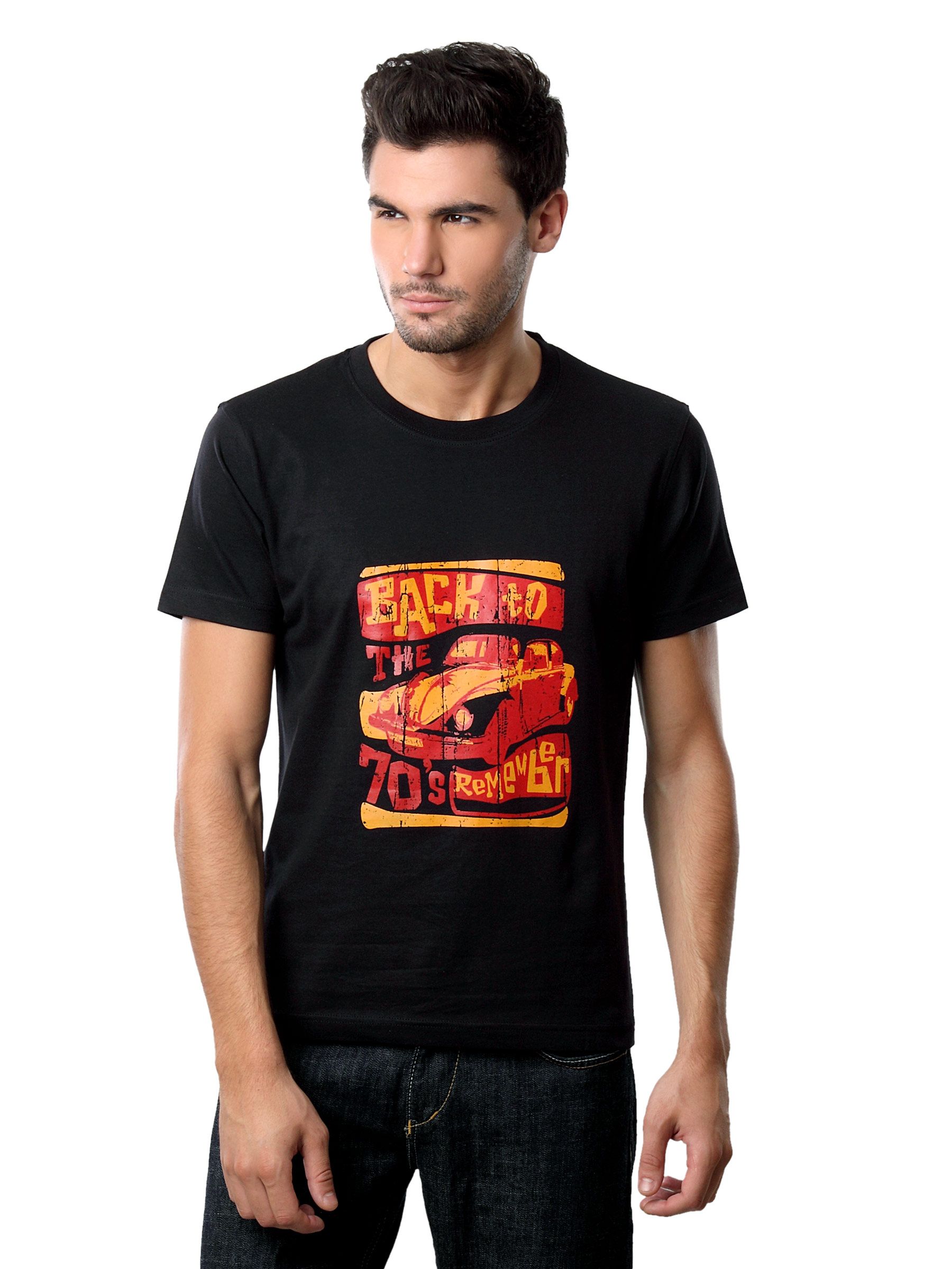 Myntra Men Back To The 70s Black T-shirt