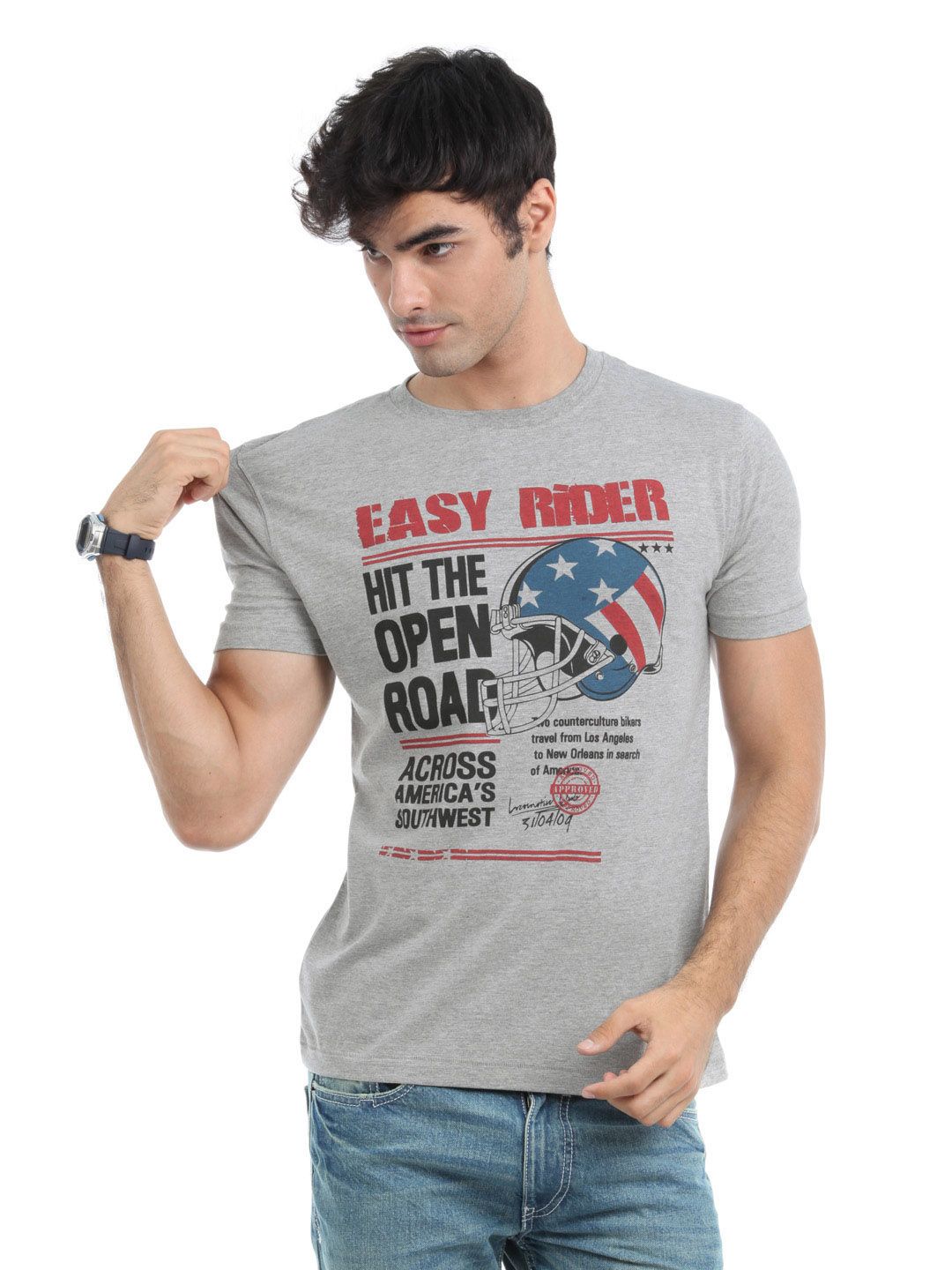 Locomotive Men Grey Melange T-shirt