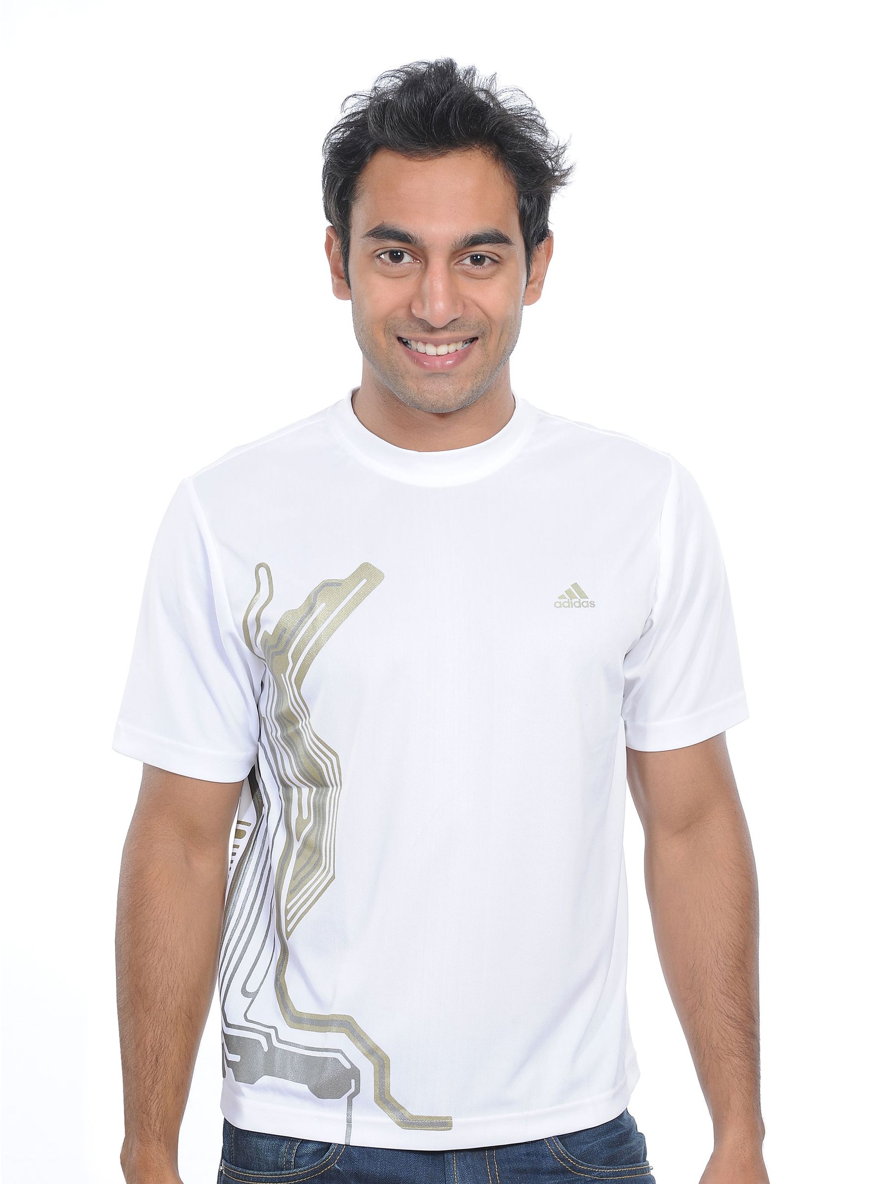ADIDAS Mens Graphic White Tee