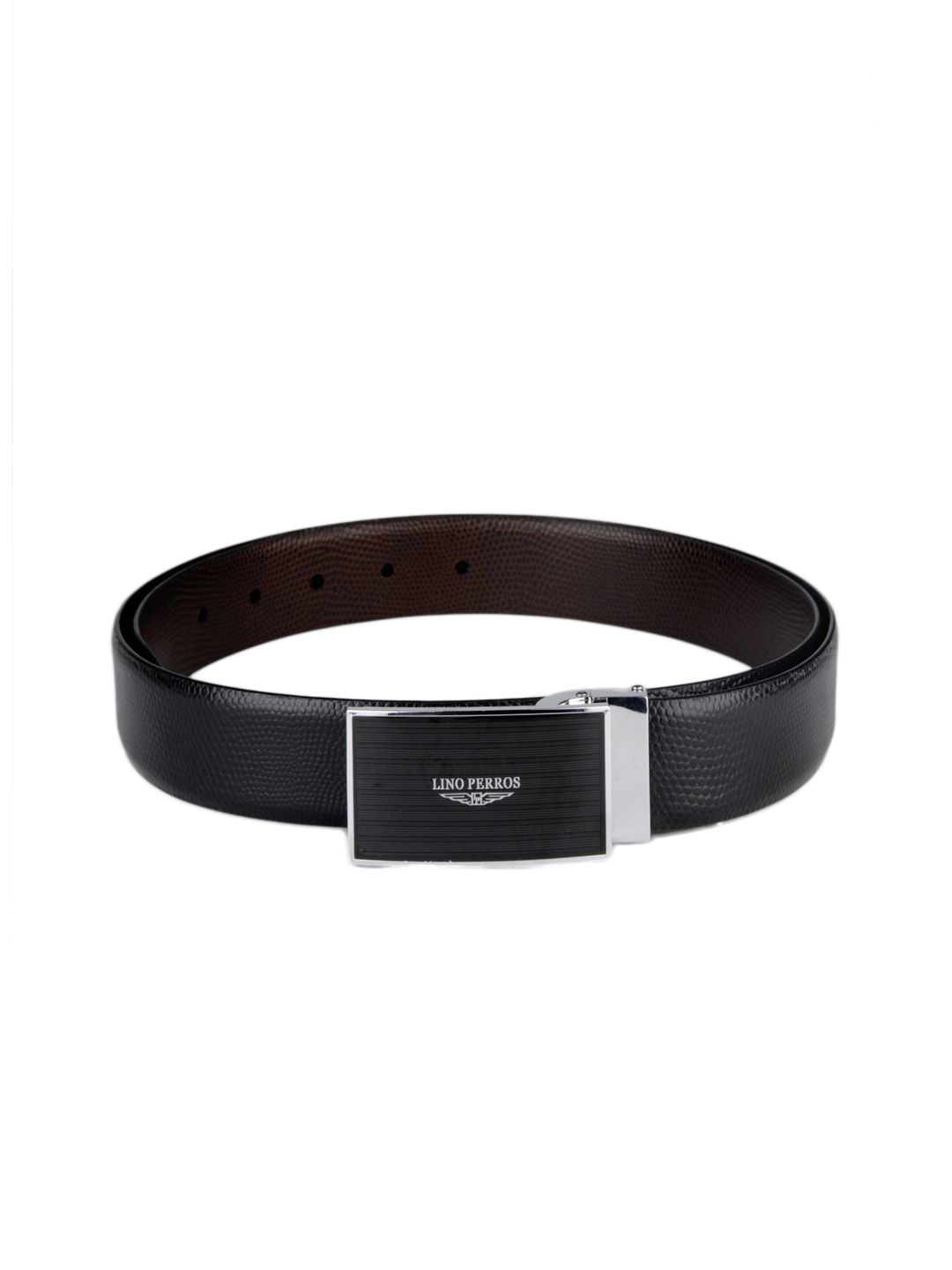 Lino Perros Men Black Leather Belt
