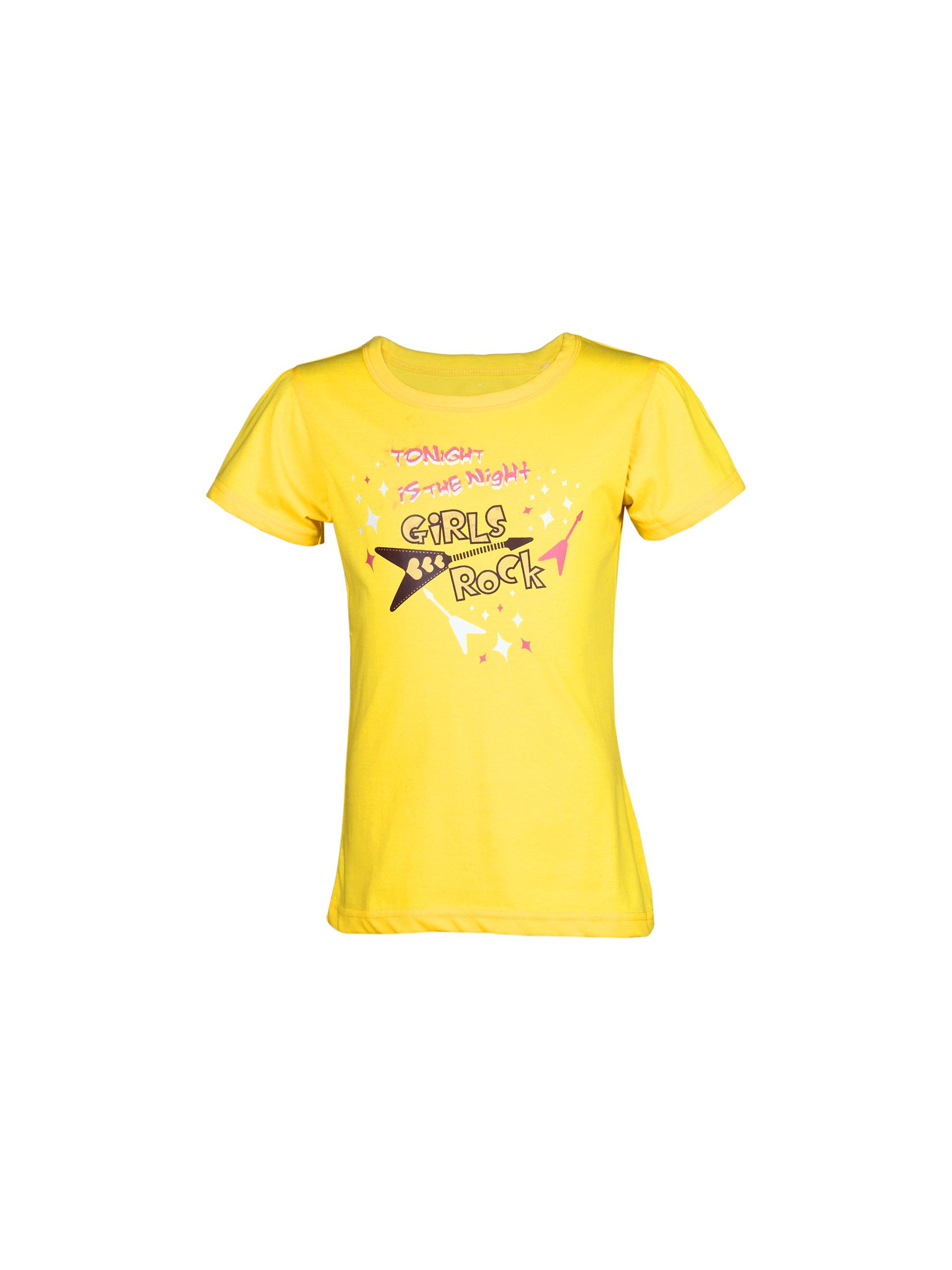 Doodle Girl's Tonight Night Rock Yellow Pink Kidswear