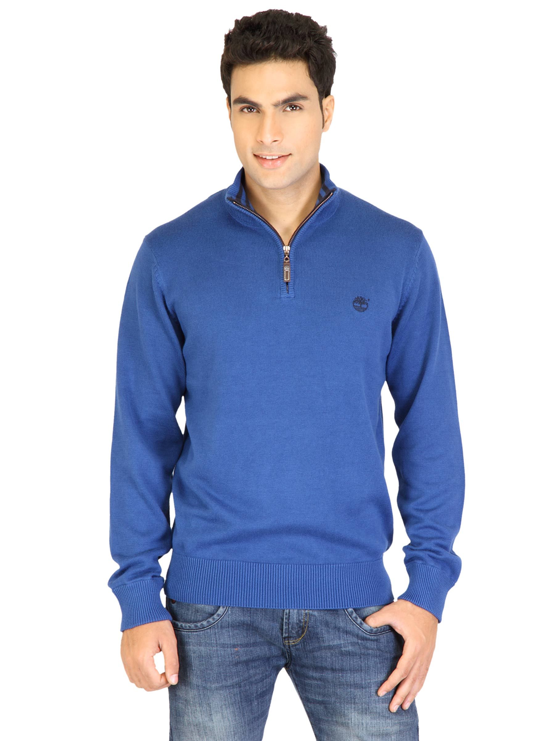 Timberland Men Solid Blue Sweatshirts