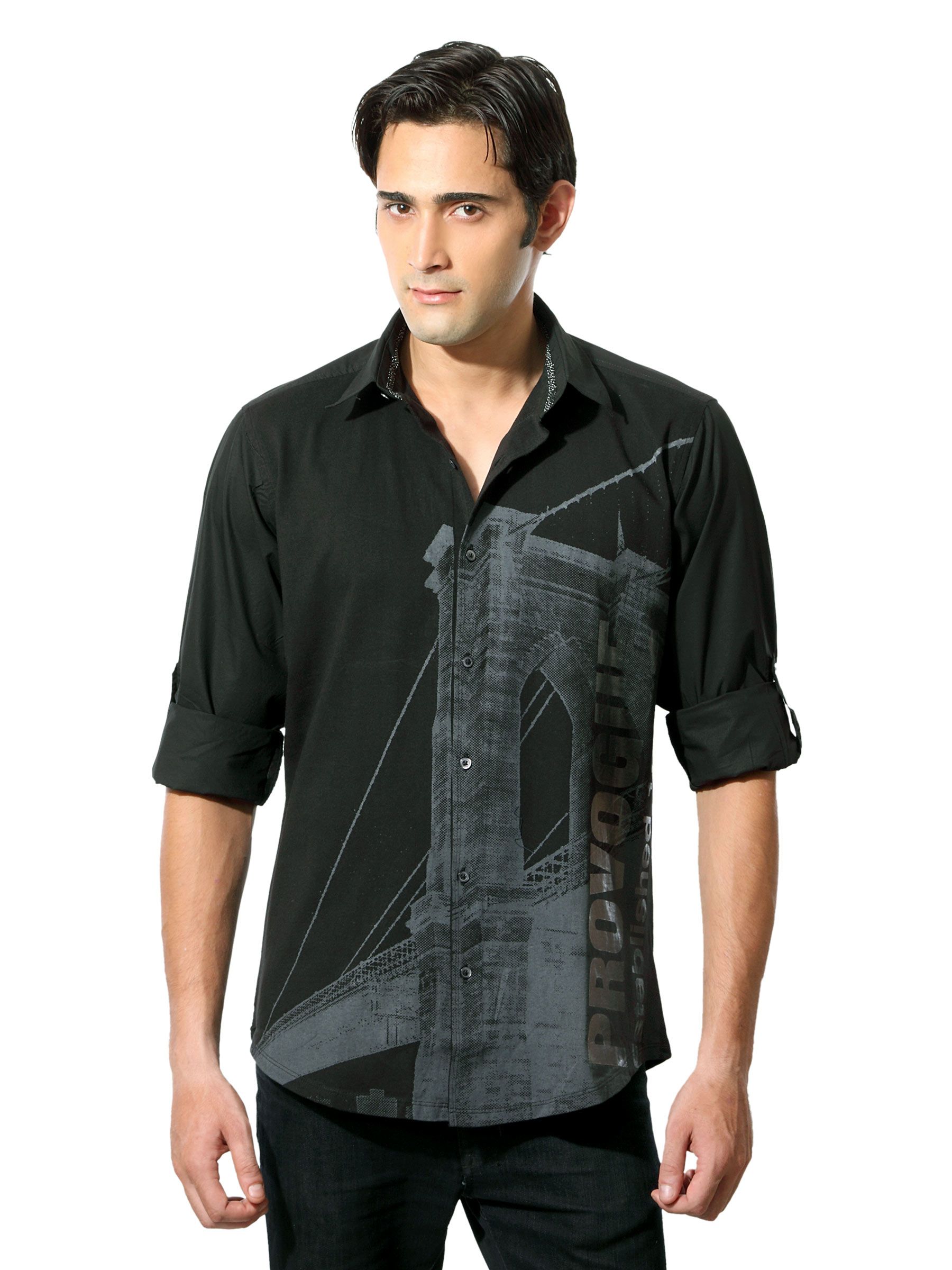 Provogue Men Island Black Shirt