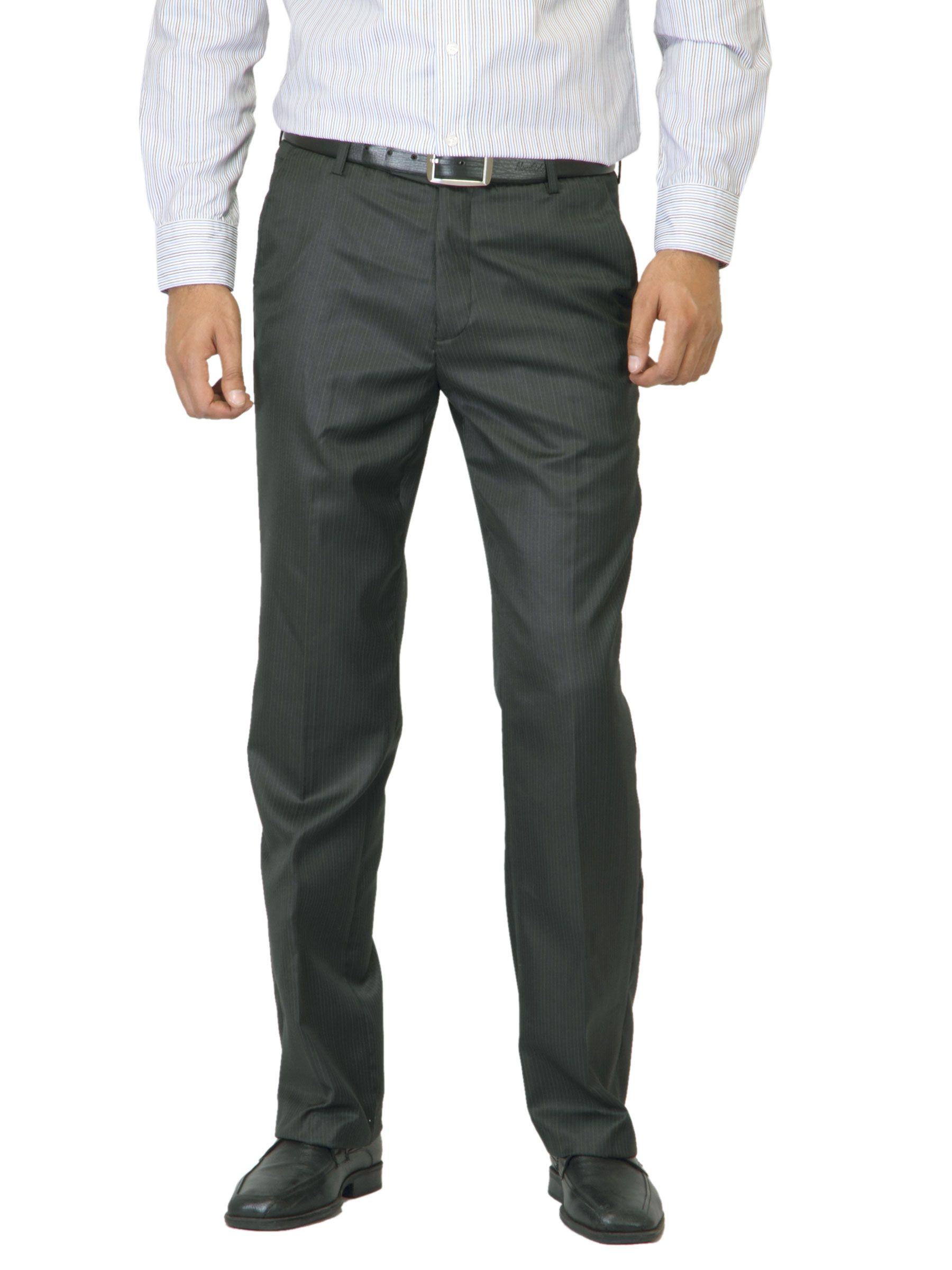 Mark Taylor Men Striped Black Trousers
