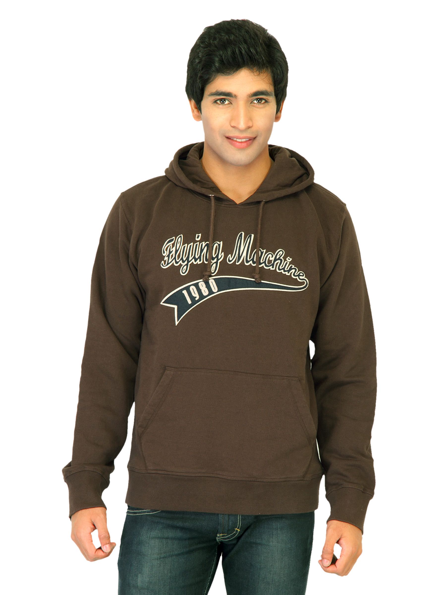 Flying Machine Men Printed Brown Sweatshirts