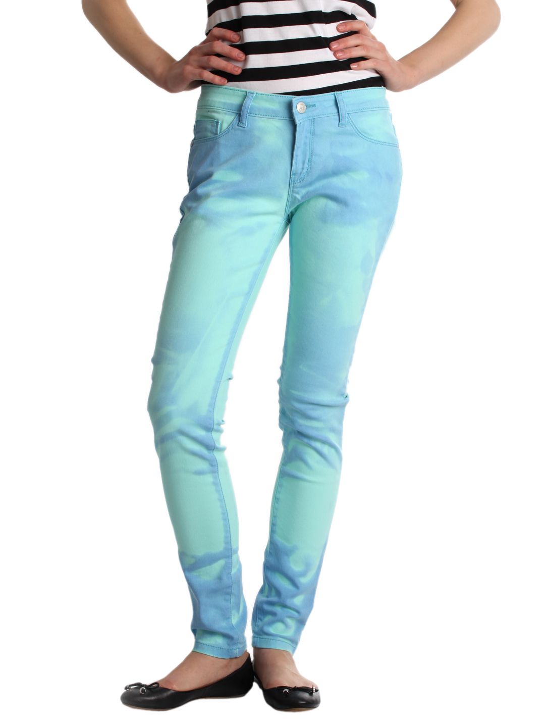 Jealous 21 Women Turquoise Blue Magic Colour Jeans