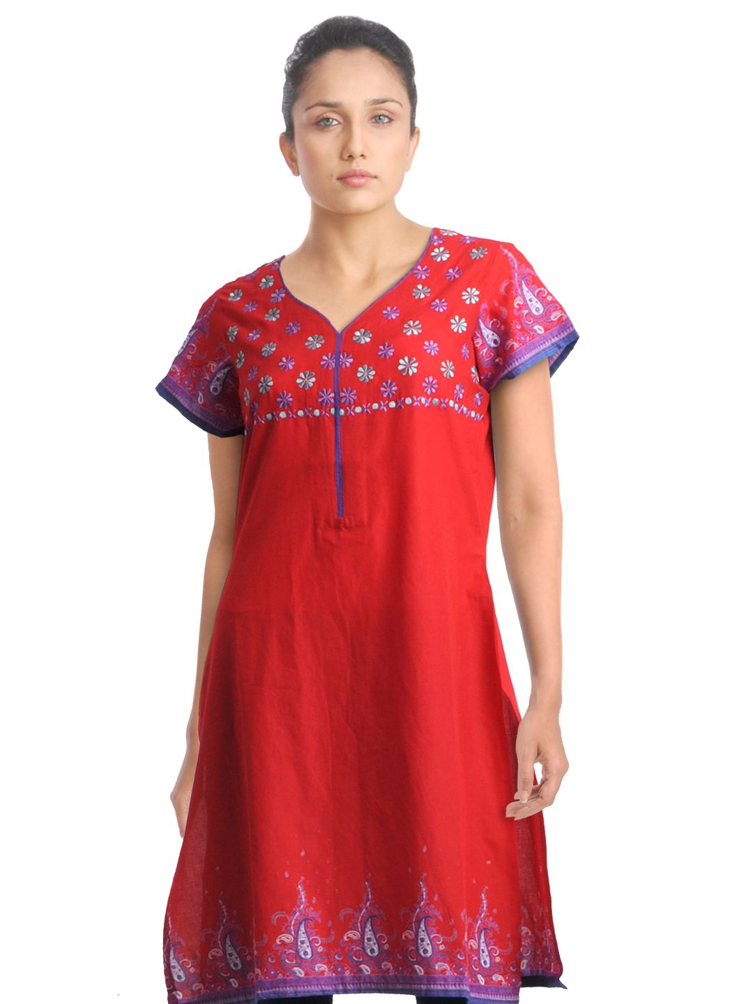 Diva Women Printed Red Kurta