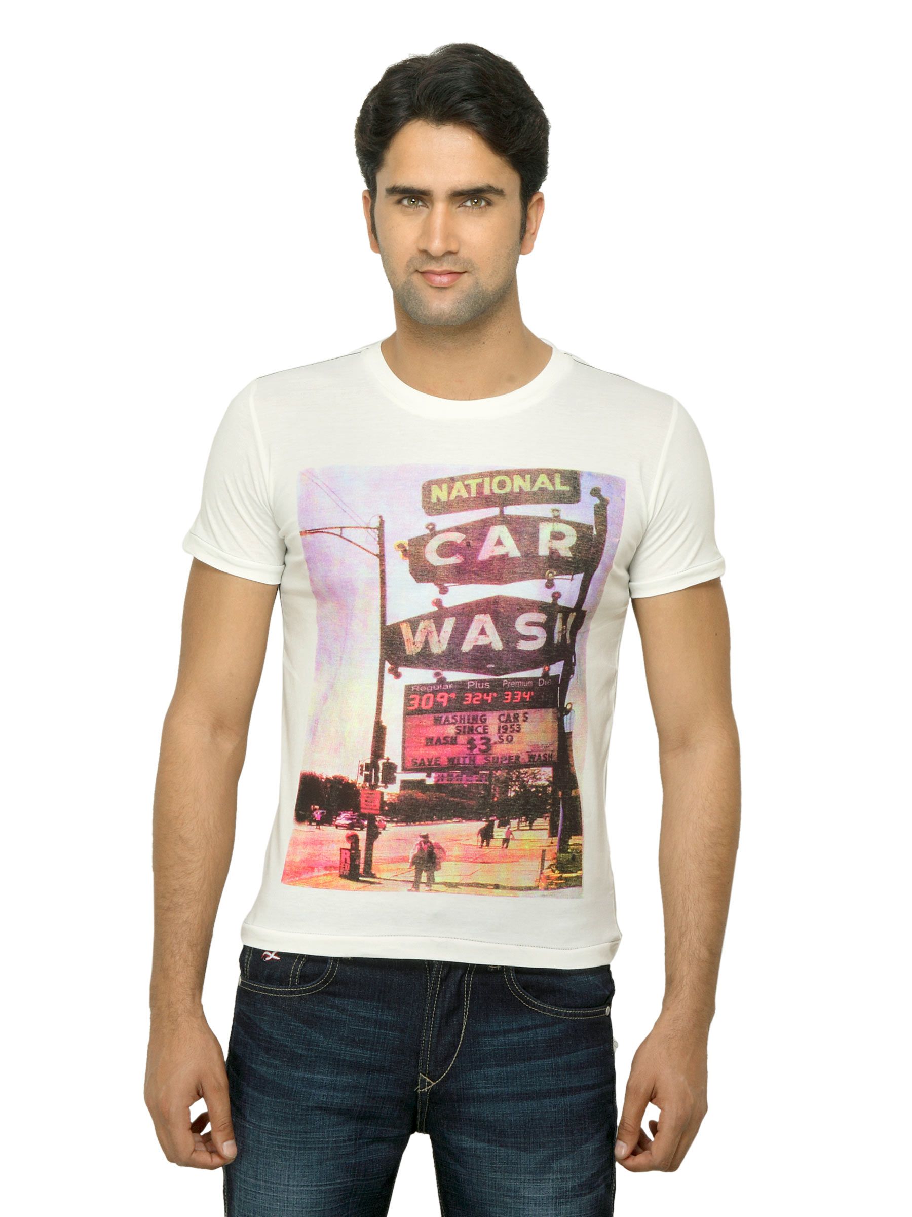 Status Quo Men Printed Off White T-shirt