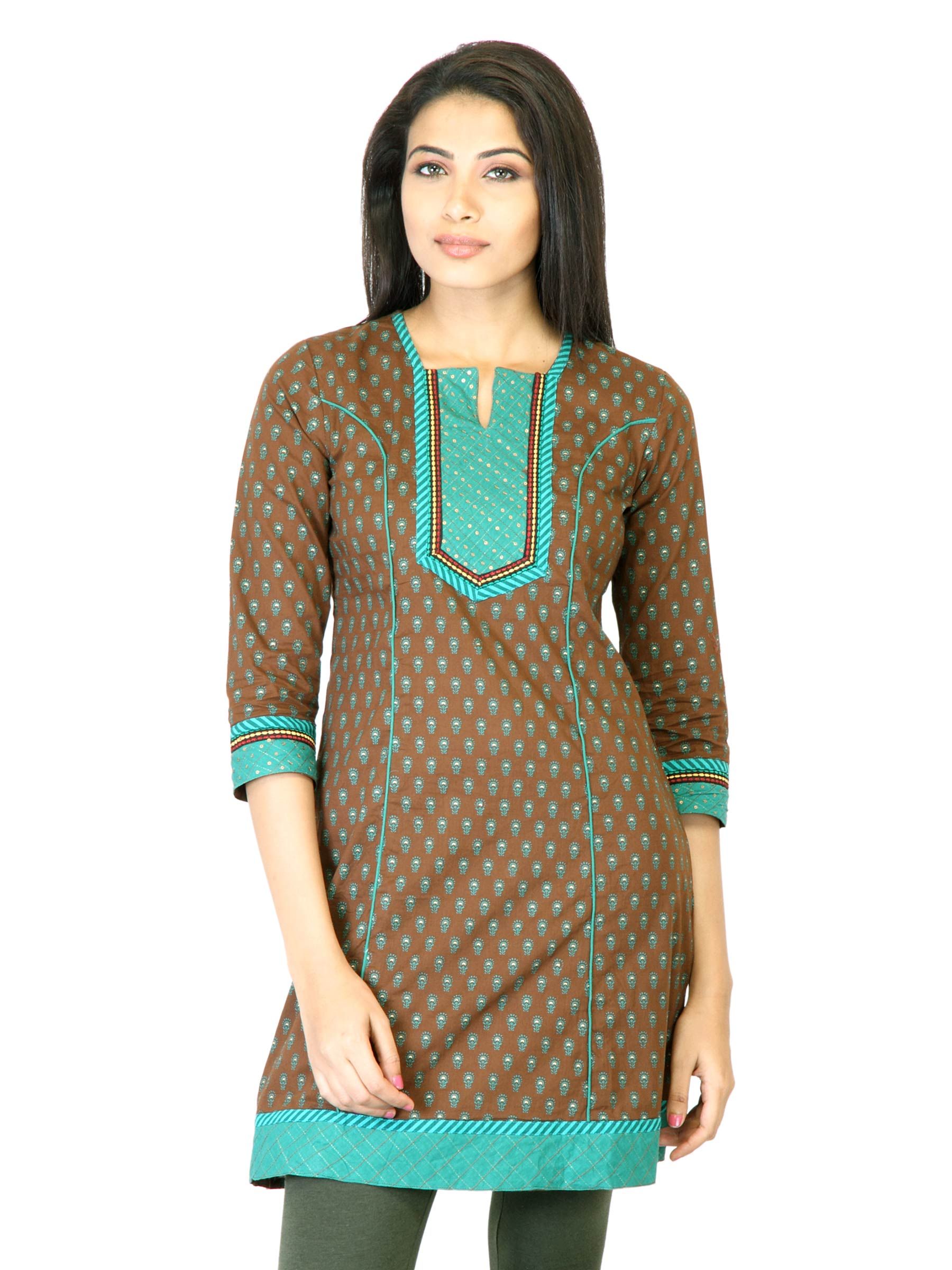Mother Earth Women Brown Printed Kurta