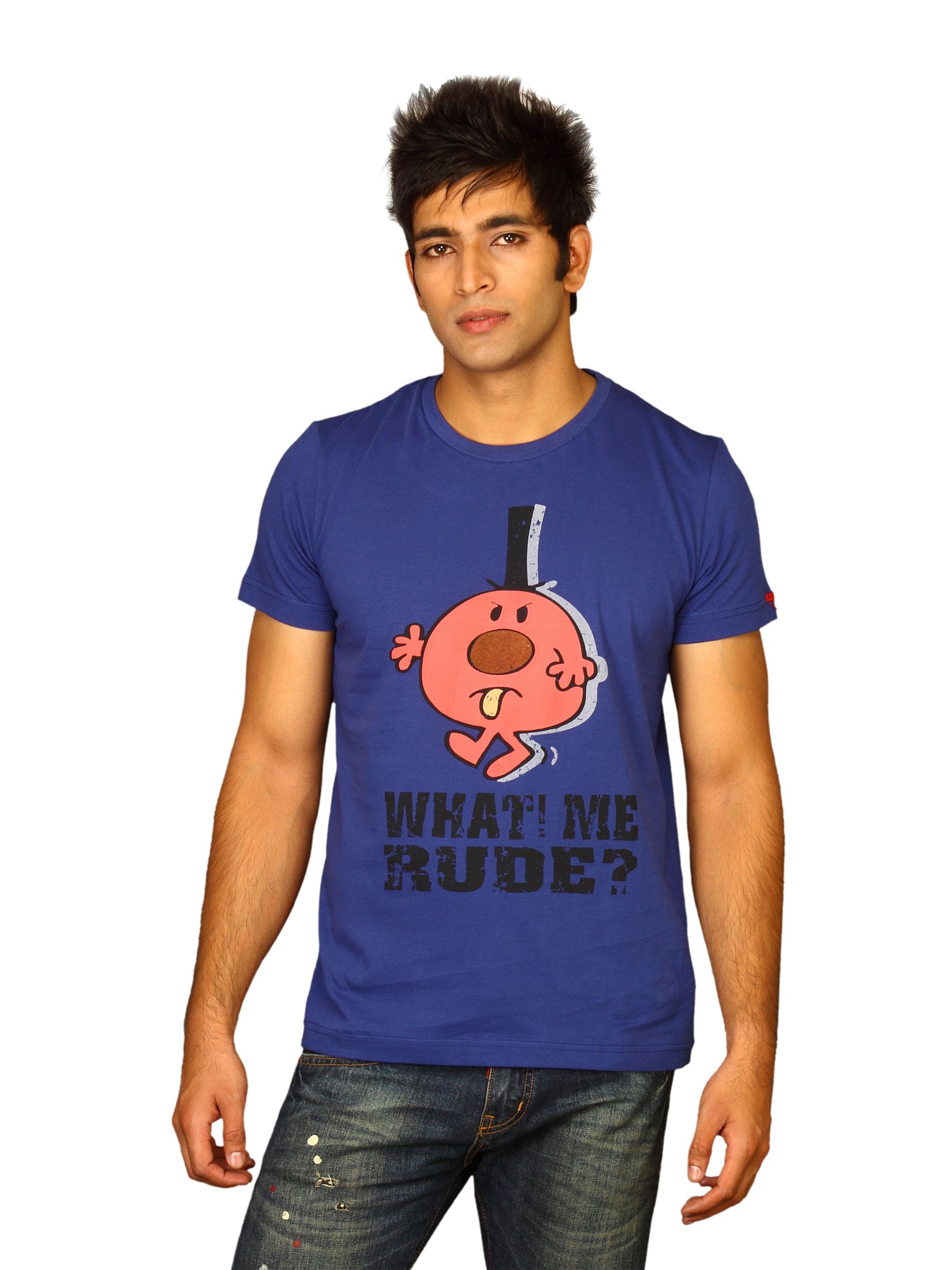 Mr.Men Men's What Me Rude Blue T-shirt