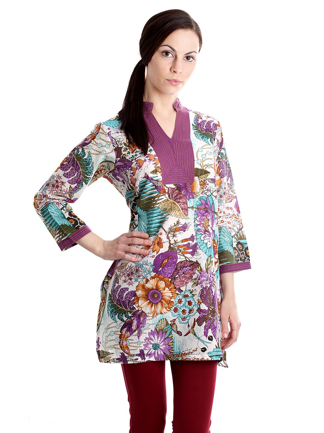 Diva Women Printed Purple Kurta