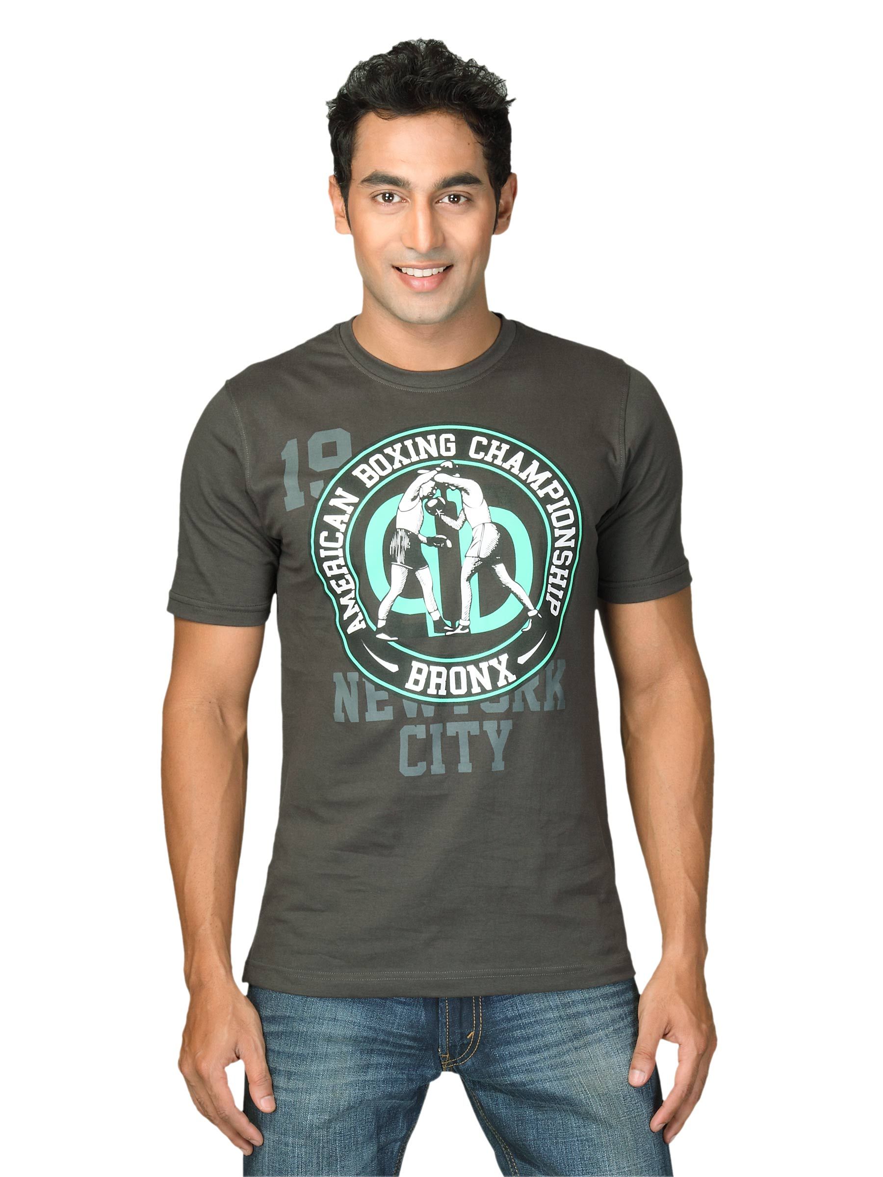 Locomotive Men Stripe Lann Grey T-Shirts
