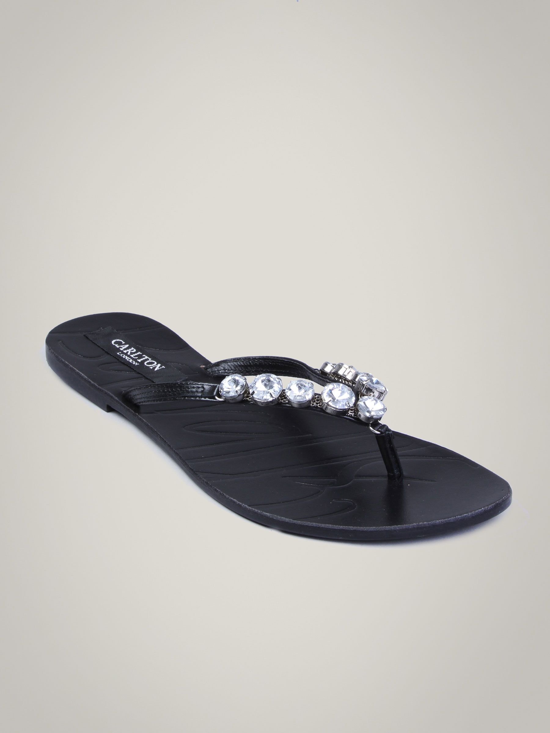 Carlton London Women Crystal Black Sandal