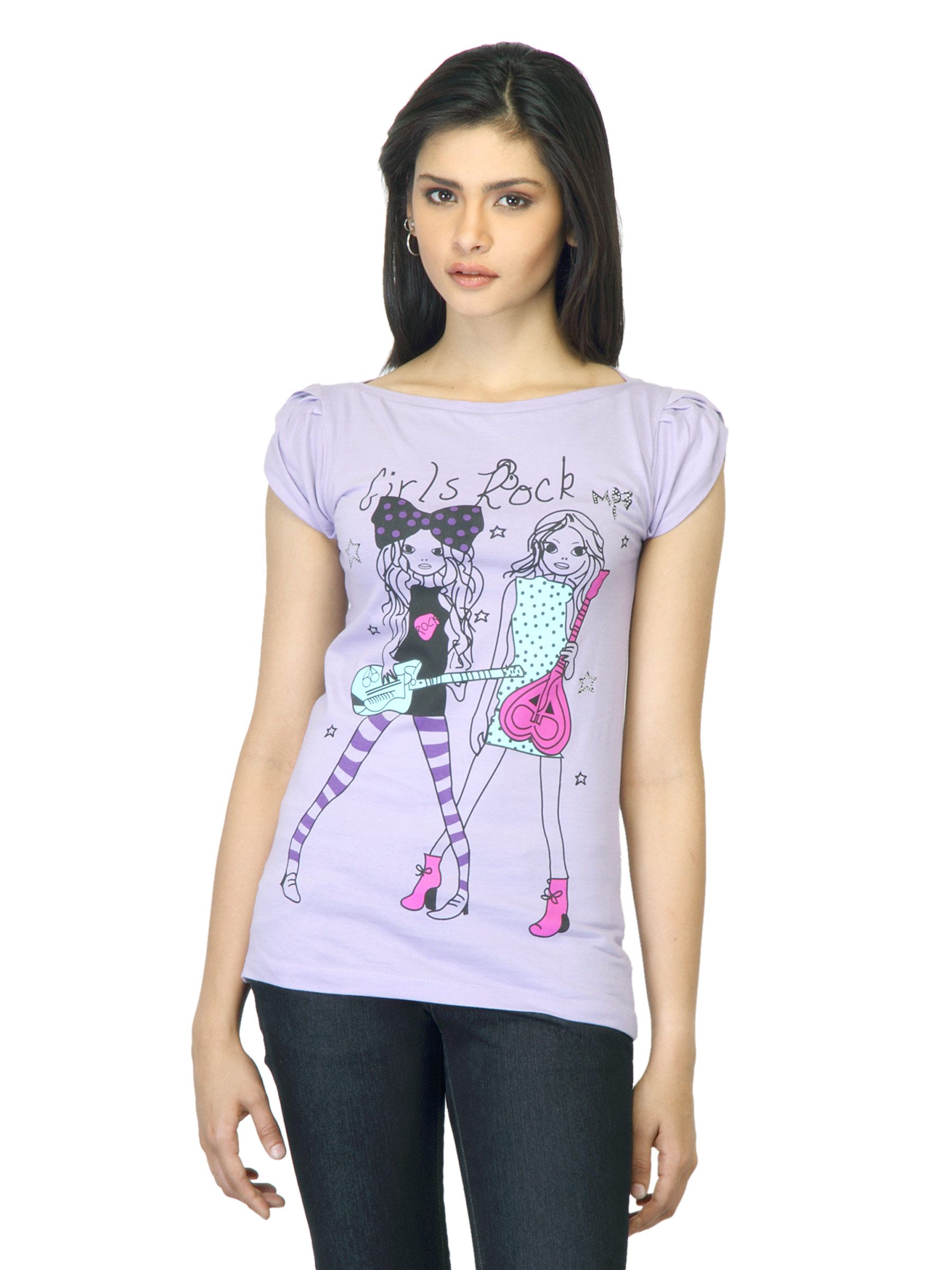 Jealous 21 Women Printed Lavender Top