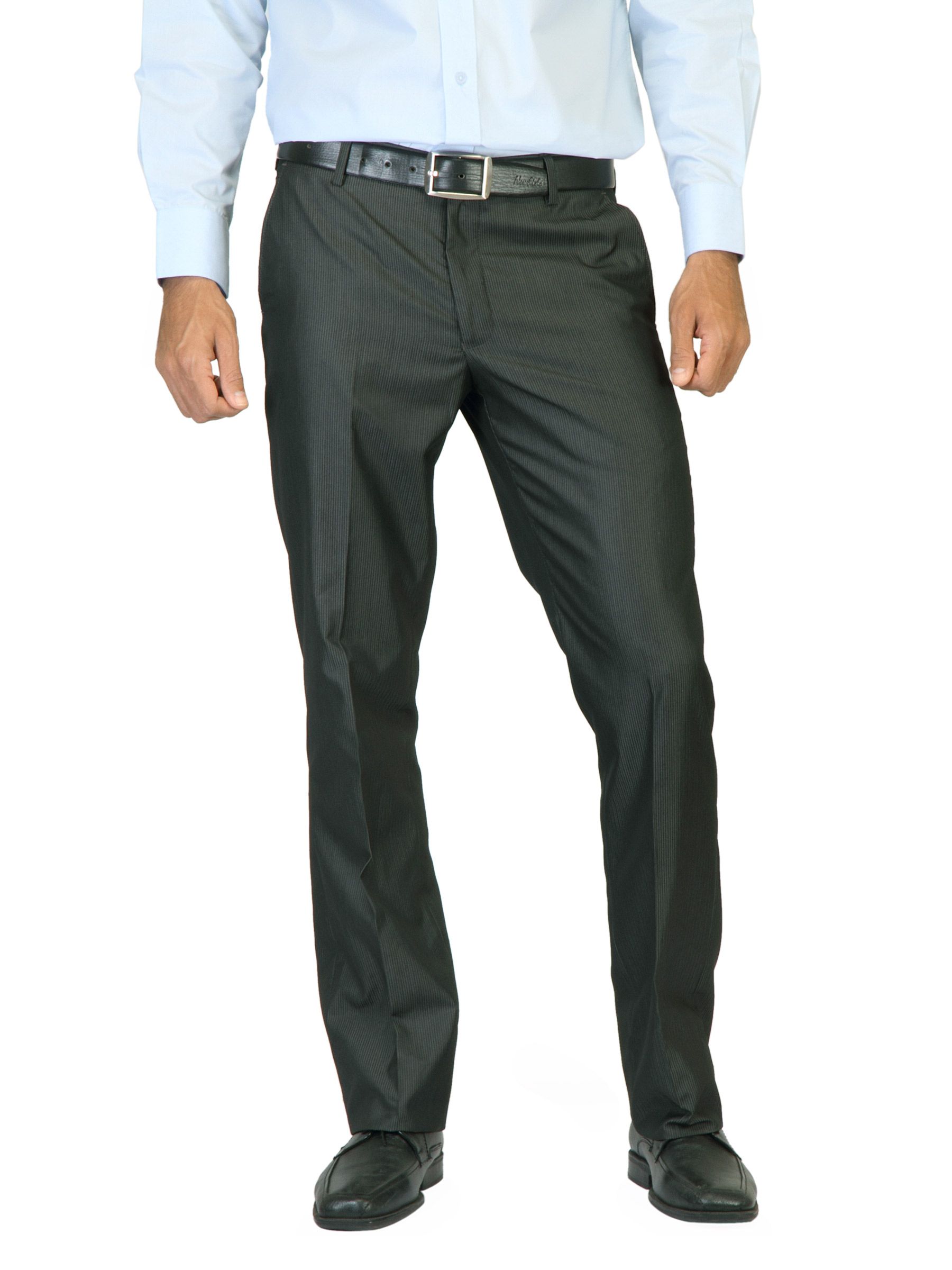 John Miller Men Striped Black Trousers