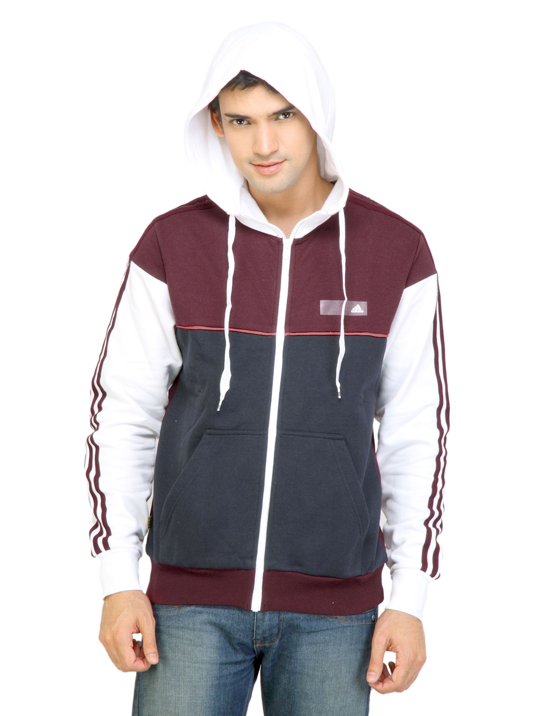 ADIDAS Men Solid Maroon Jackets
