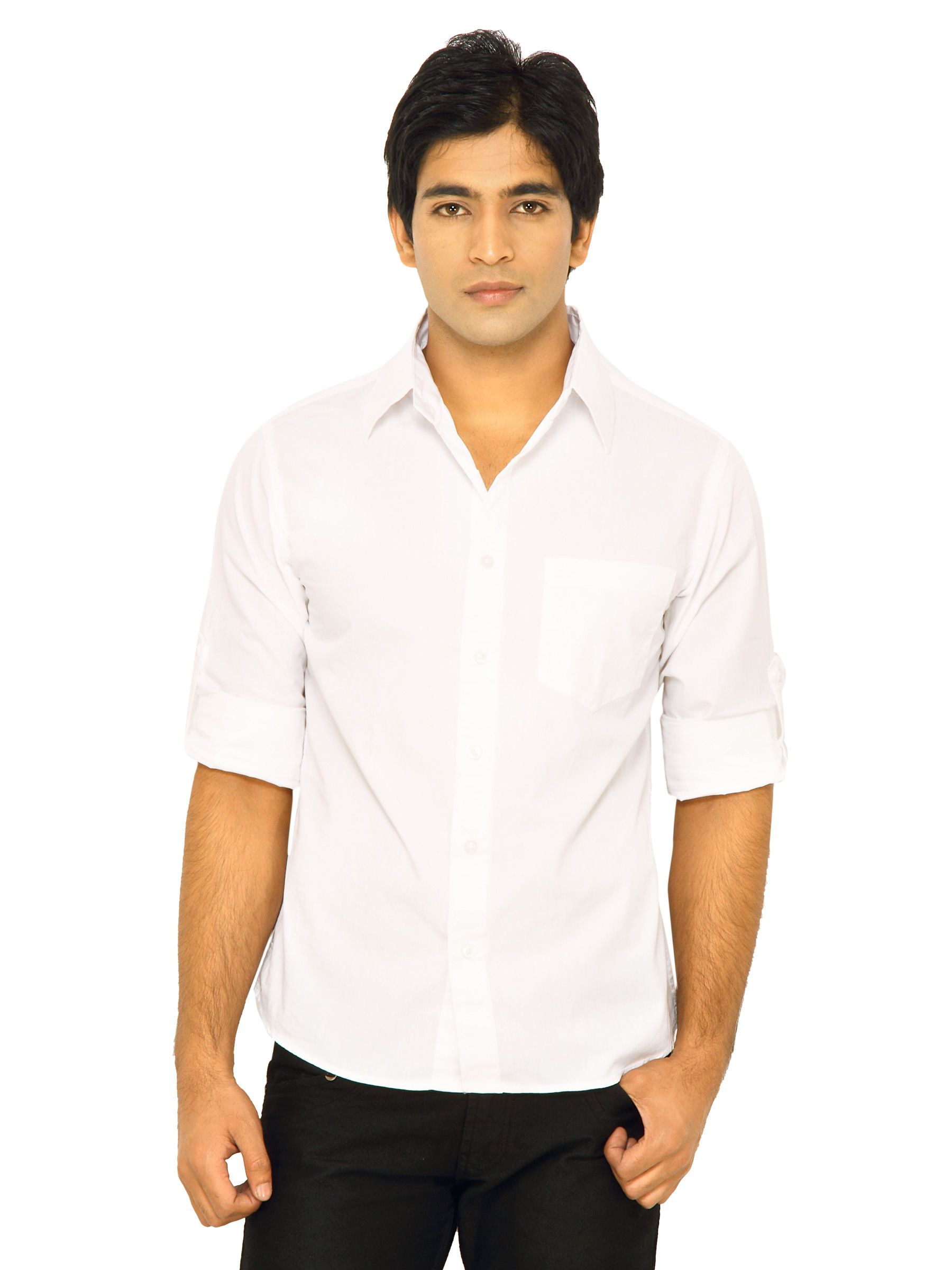 Wrangler Men Rider Solid White Shirts