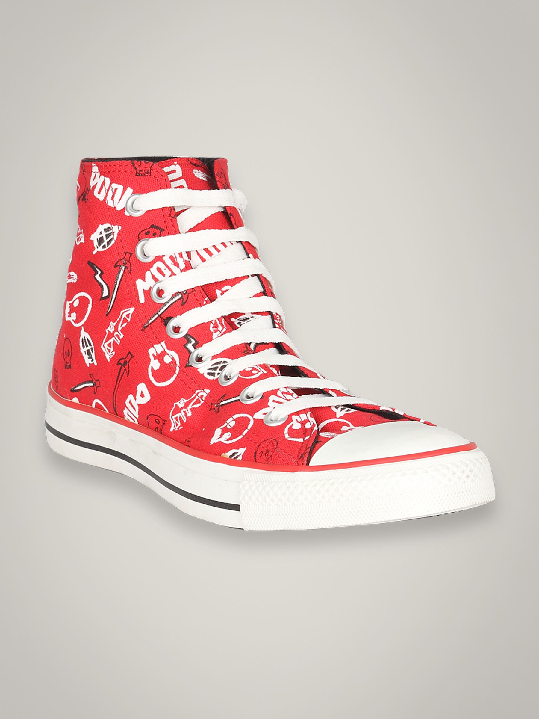 Converse Unisex Skull Print Hi Red Shoe