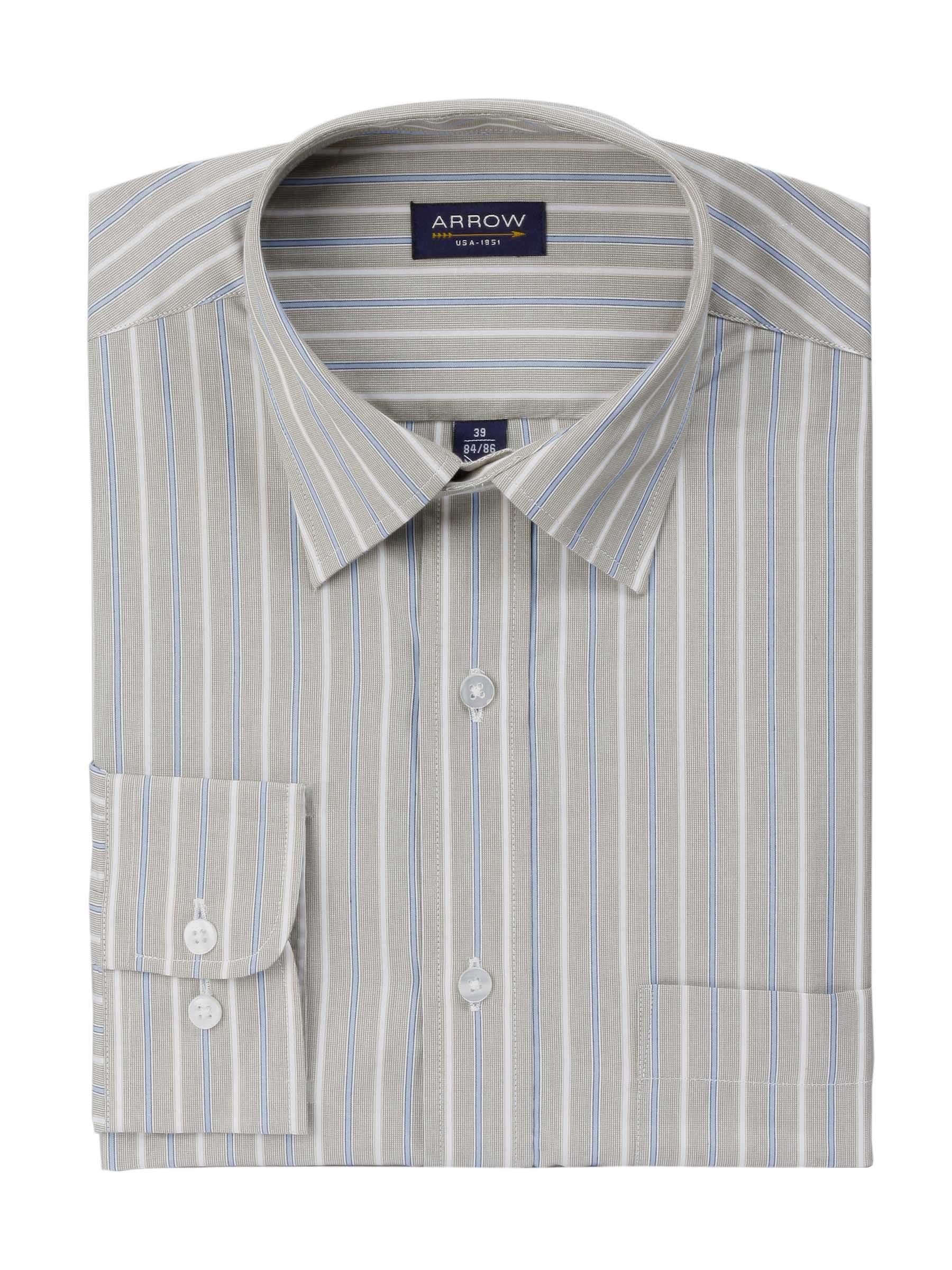 Arrow Men Stripes Grey Shirts