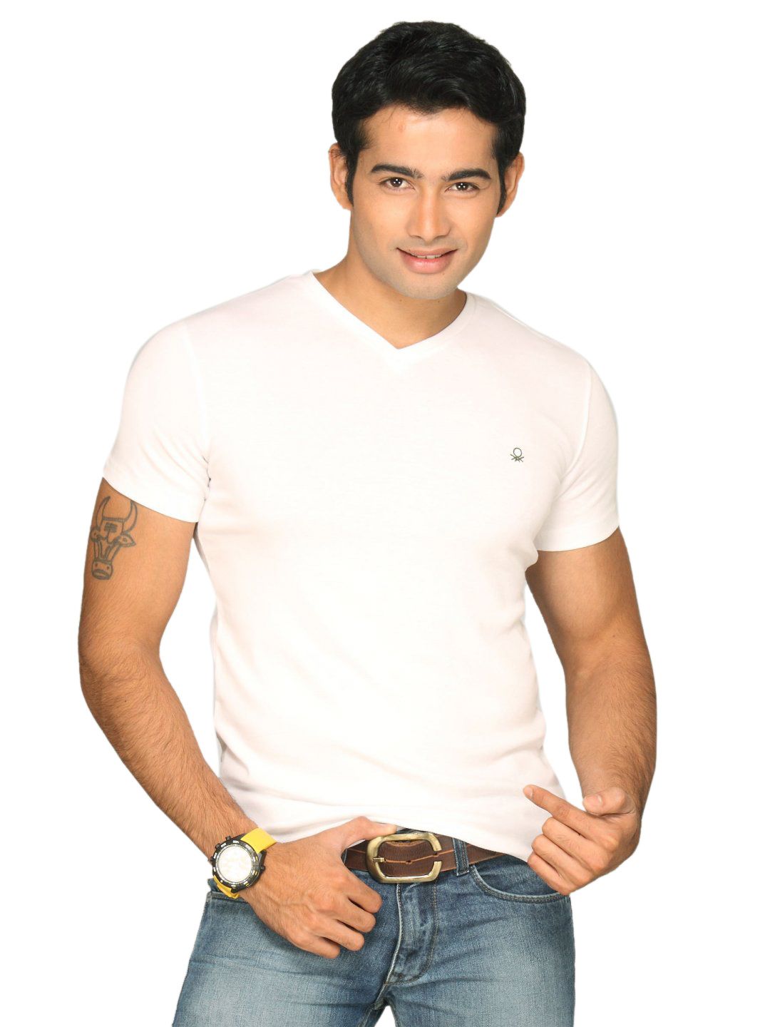 UCB Men's Contrast Logo White T-shirt