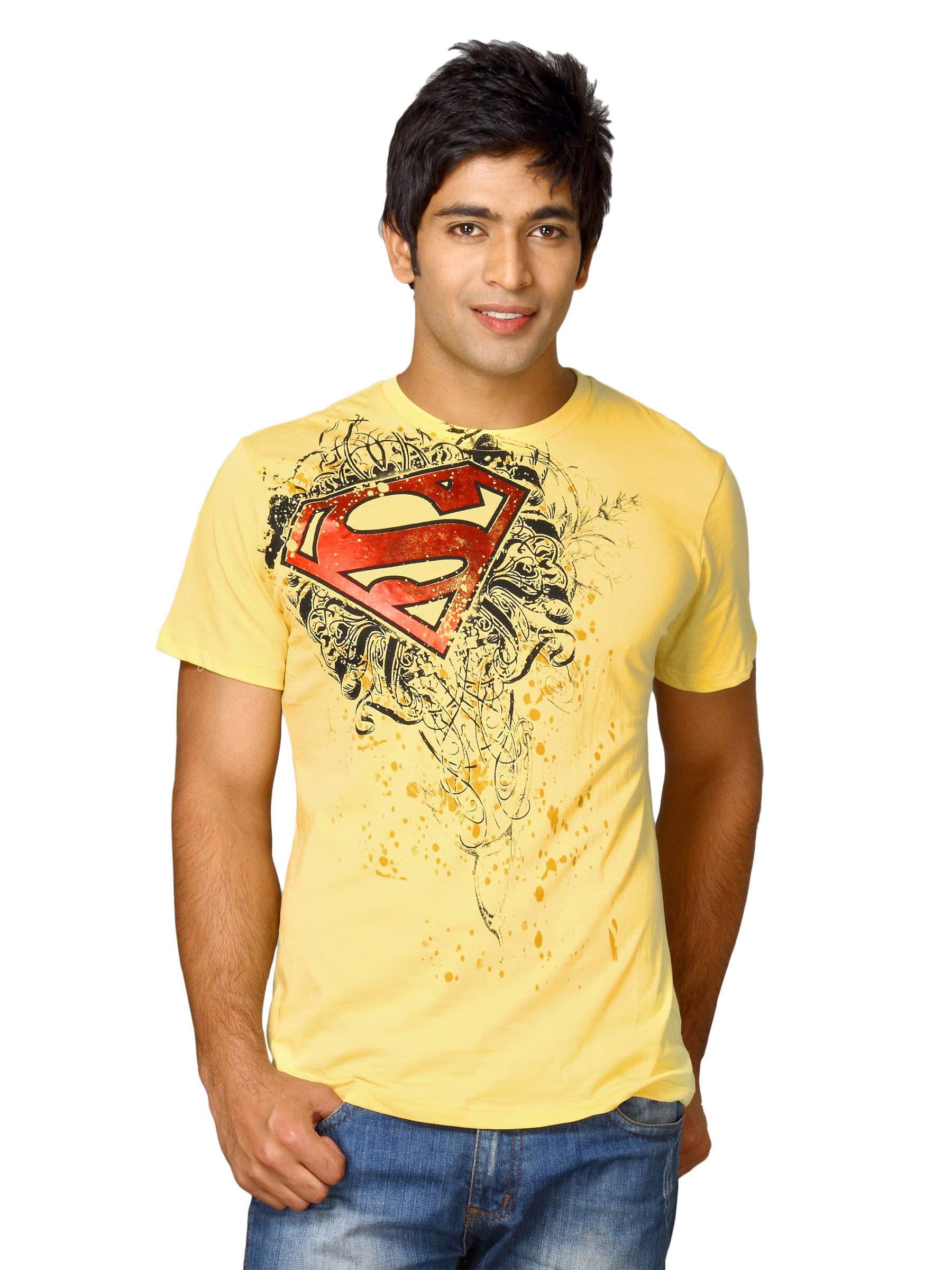 Superman Men's Foil Yellow T-shirt