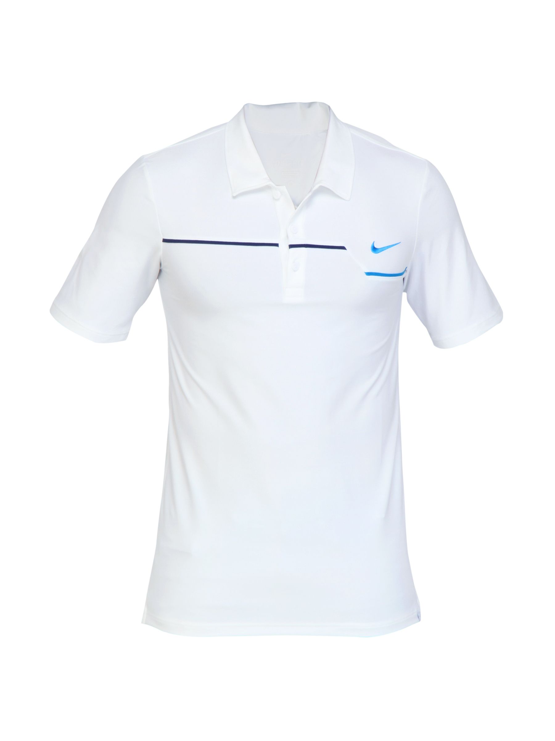 Nike Men AS Challenger UV Zigzag White Polo Tshirts