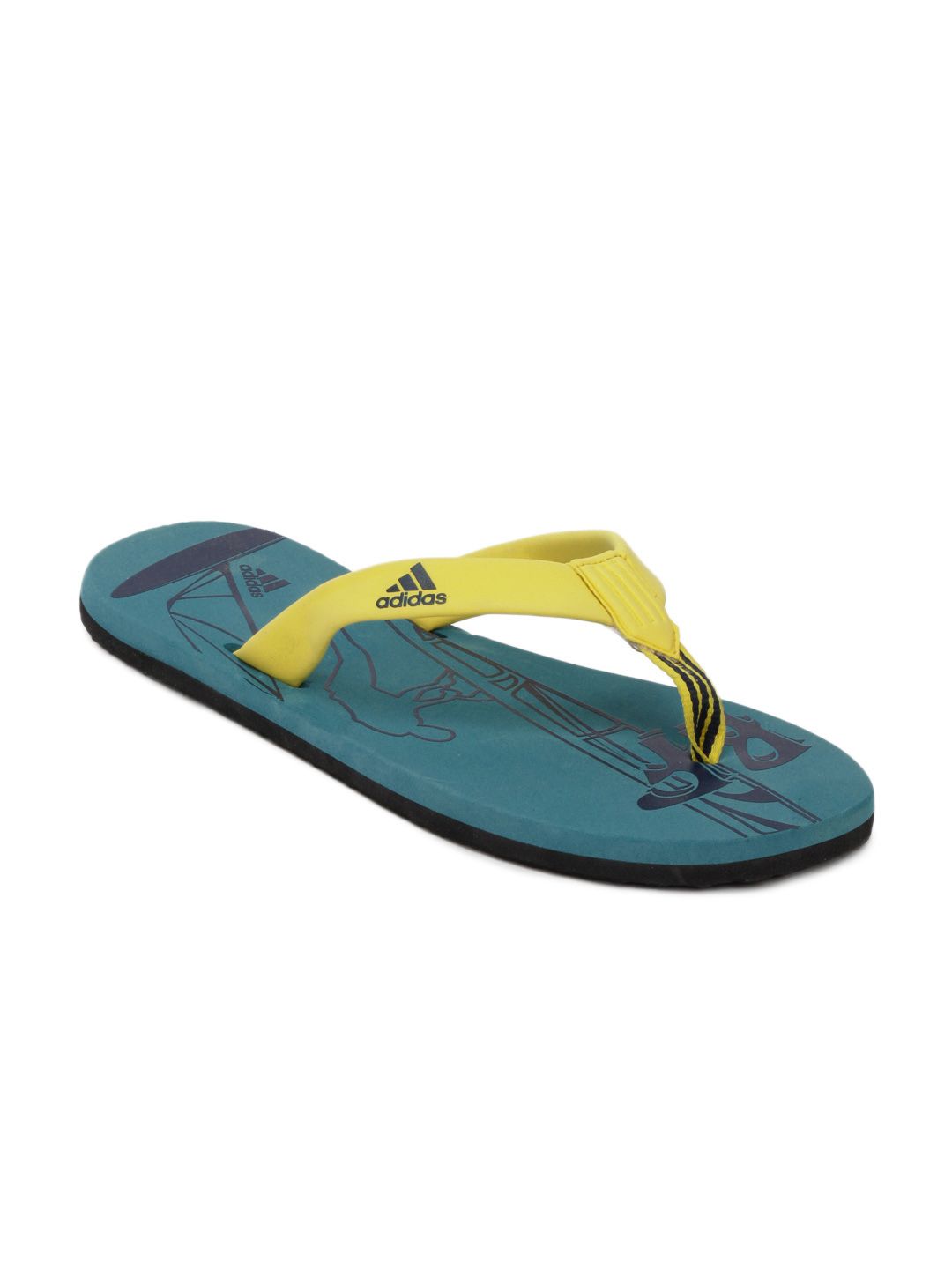 ADIDAS Men Blue Ripple Flip Flops
