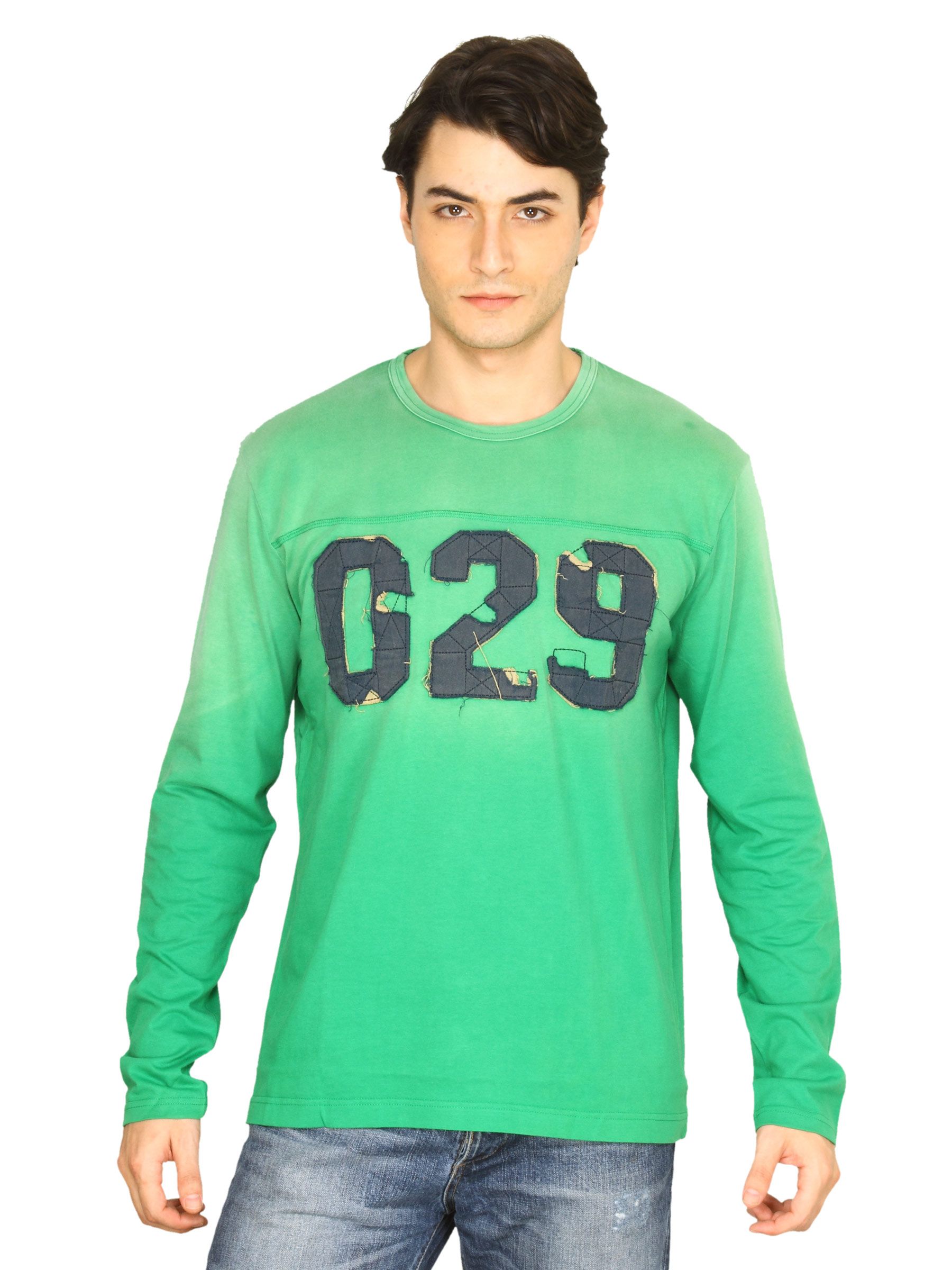 Basics Men Green T-shirt