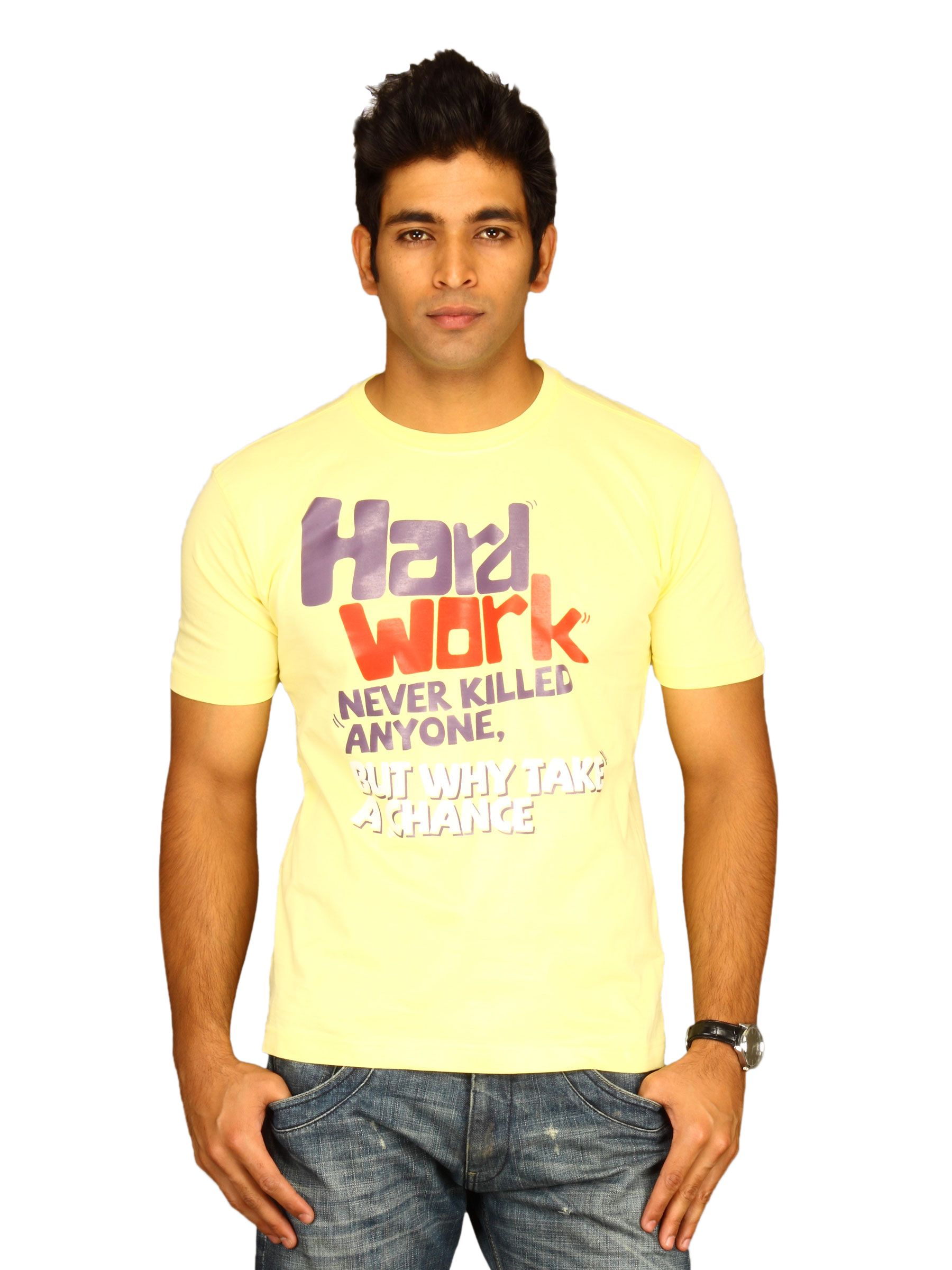 Myntra Mens Hard work never killed anyone T-shirt