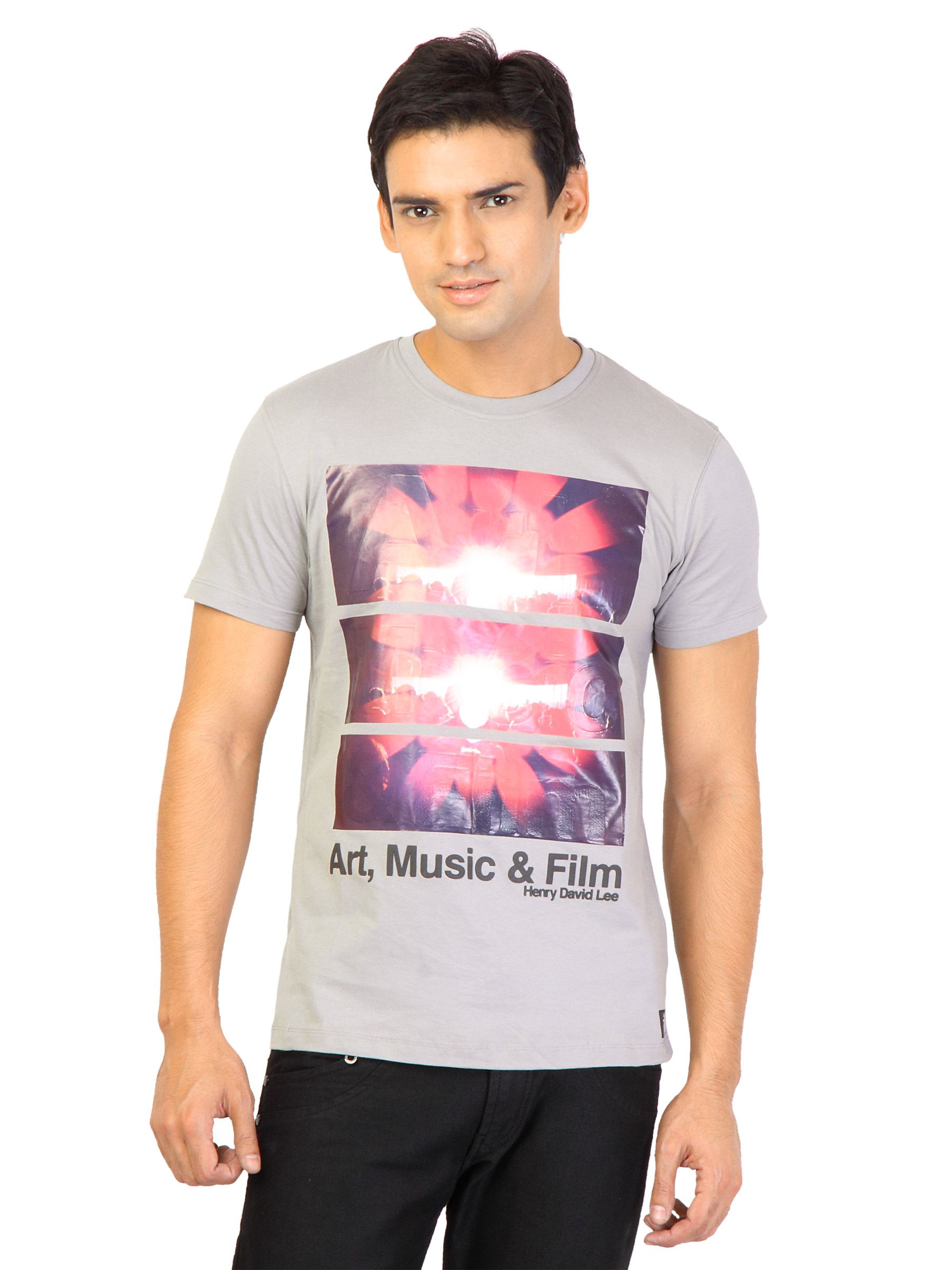 Lee Men Printed Grey Tshirts