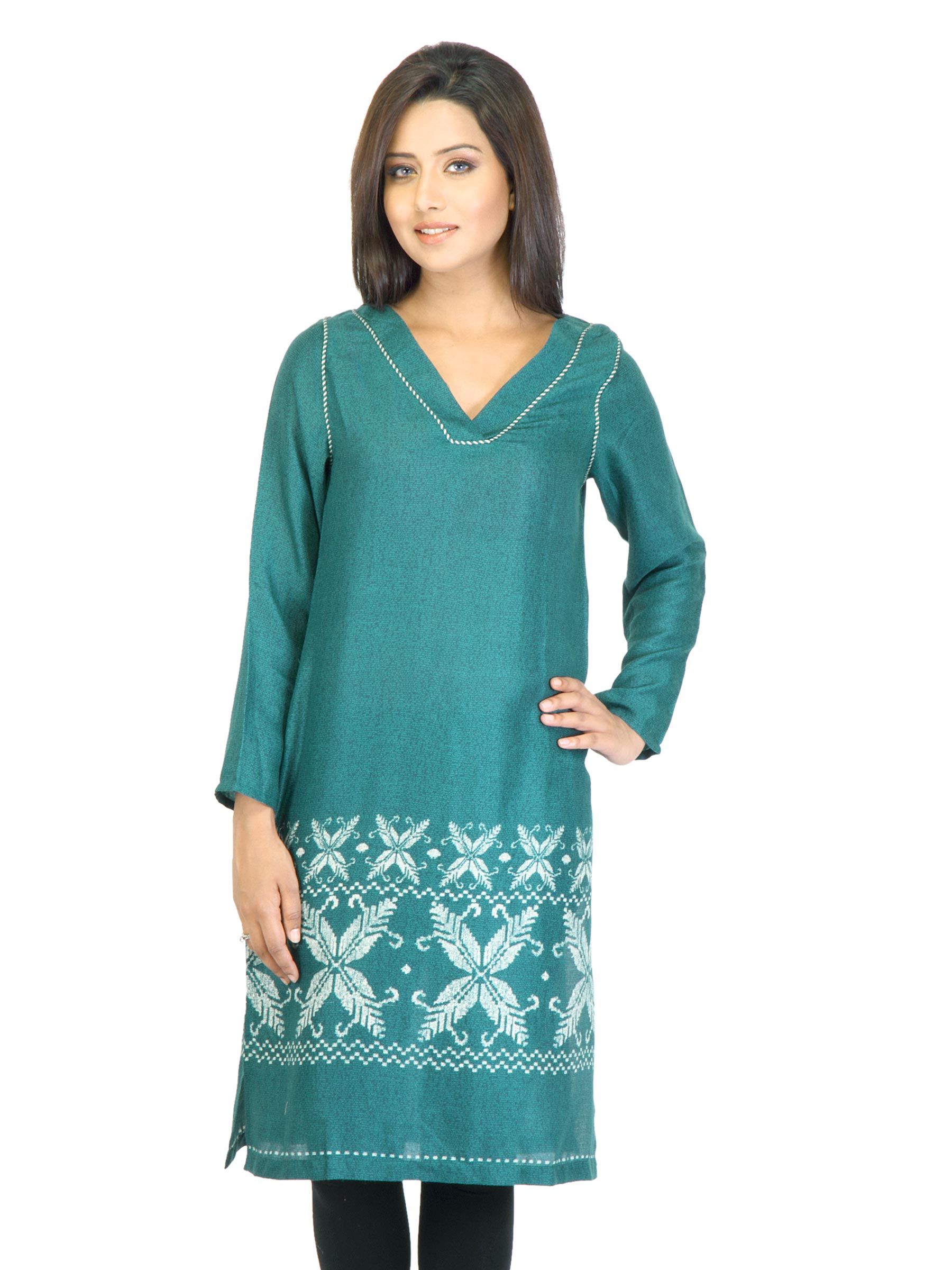 W Women Green Kurta
