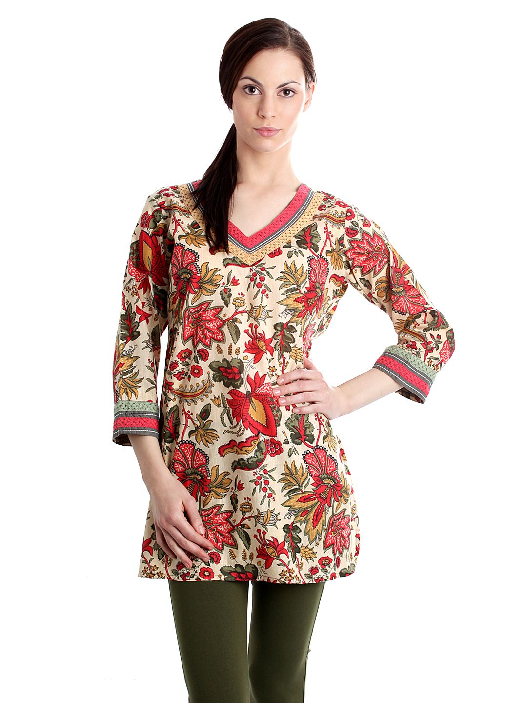 Diva Women Printed Red Kurti