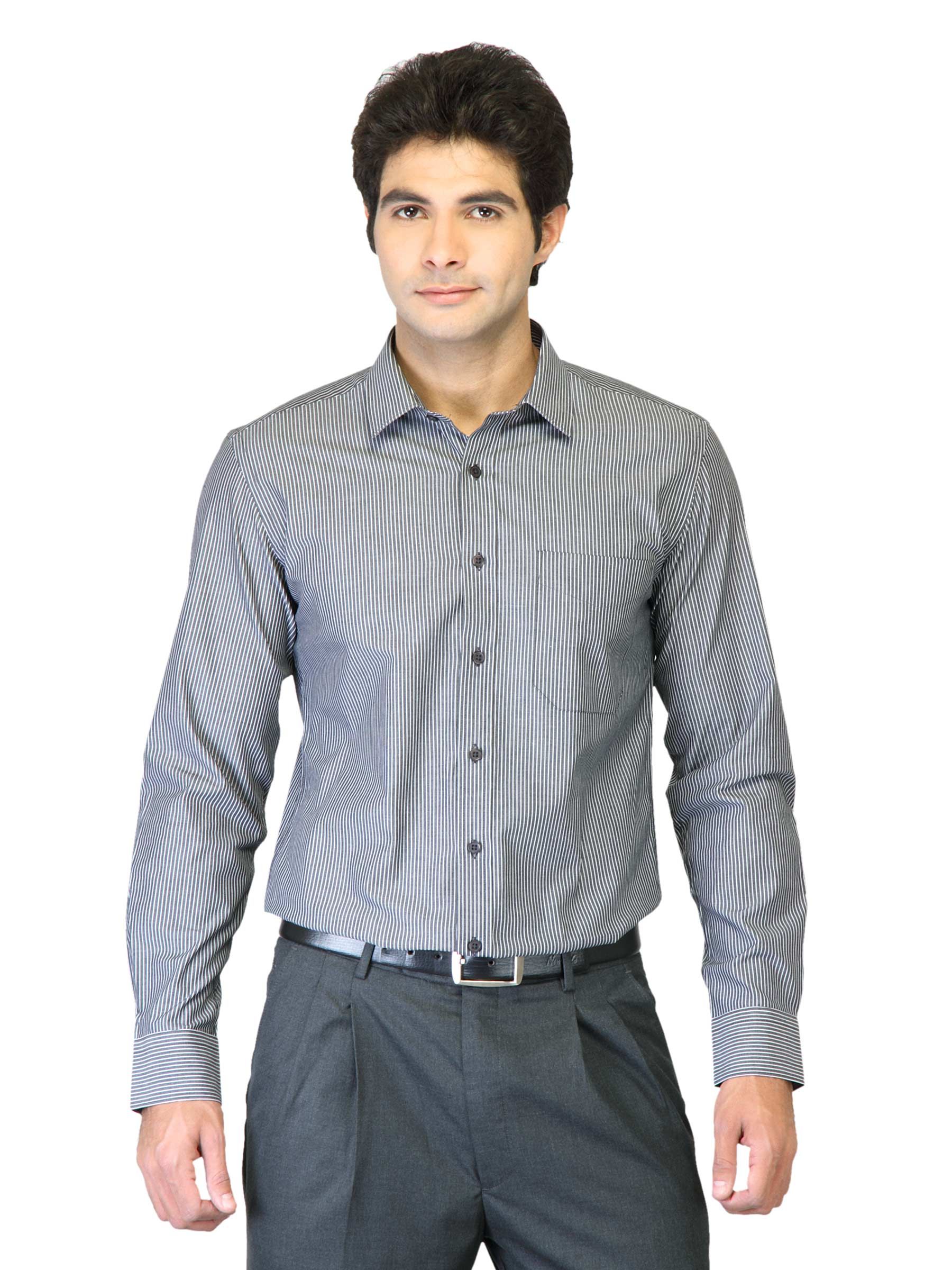 Black Coffee Men Black Striped Shirt