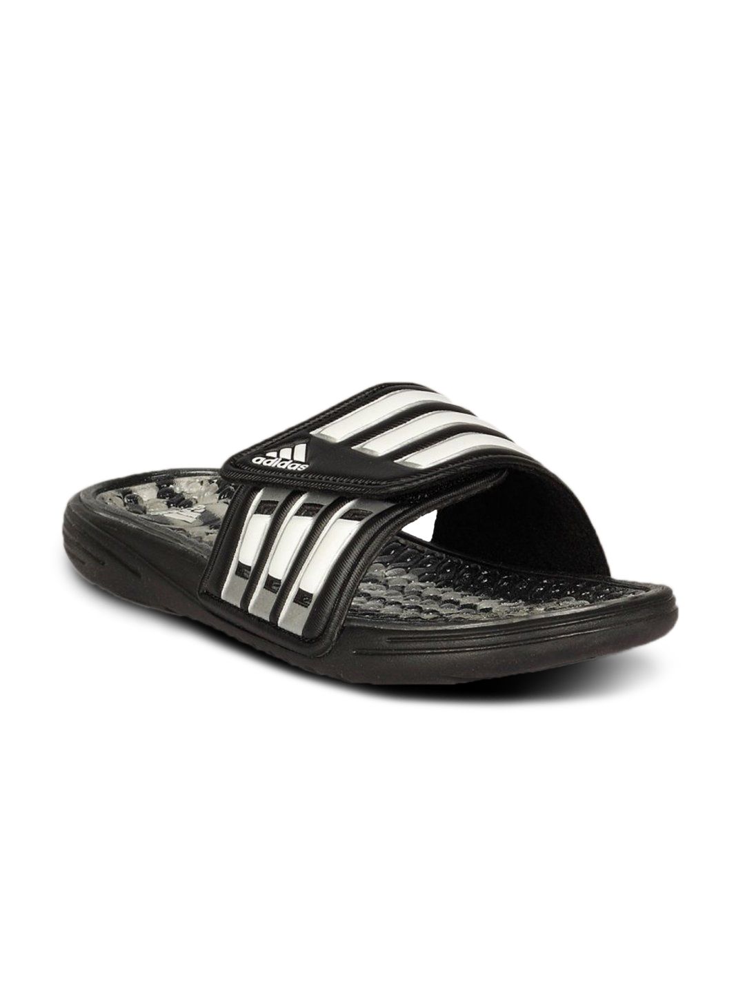 ADIDAS Men's Black White Metallic Flip Flop