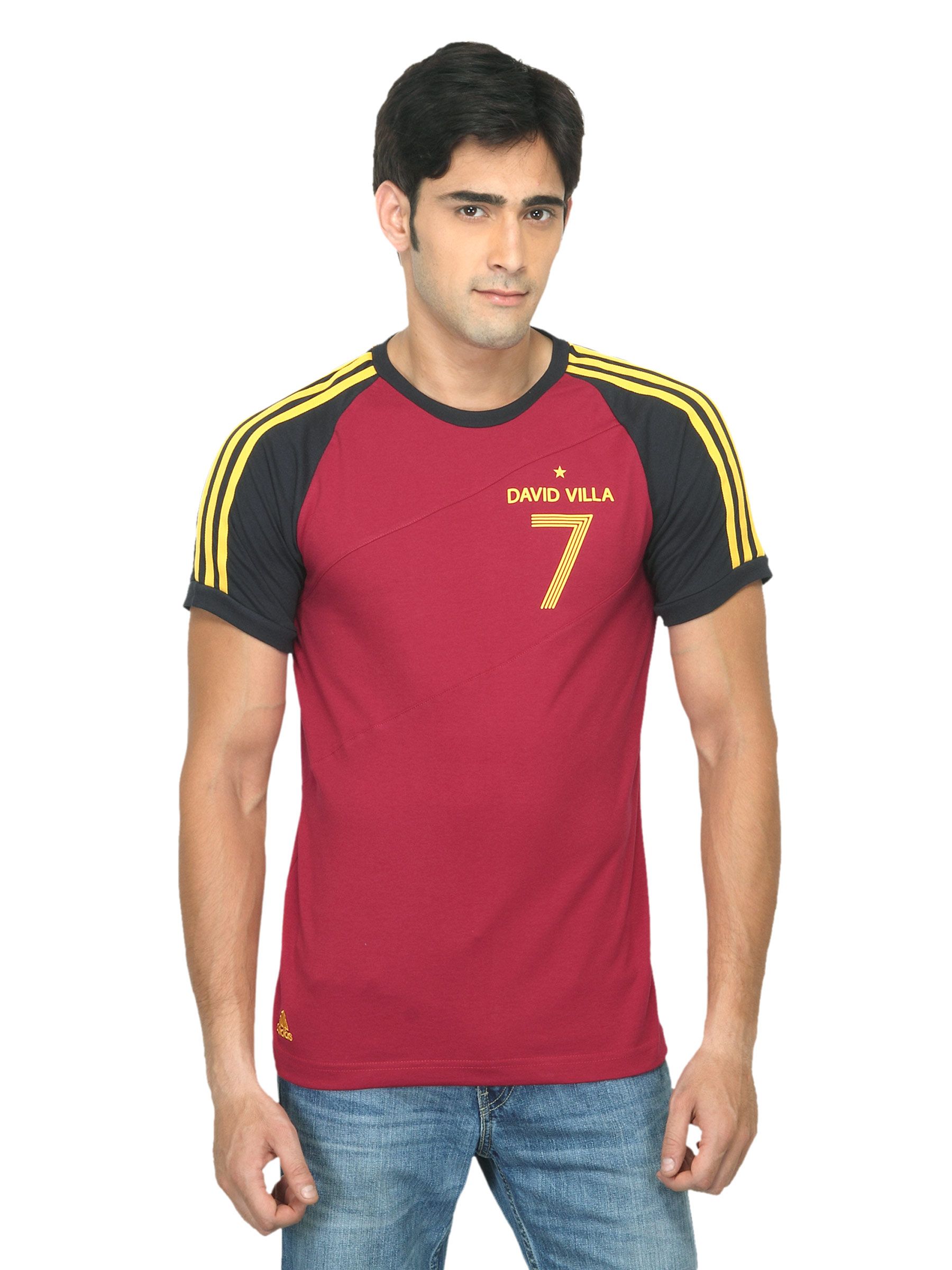 ADIDAS Men Villa Maroon T-shirt